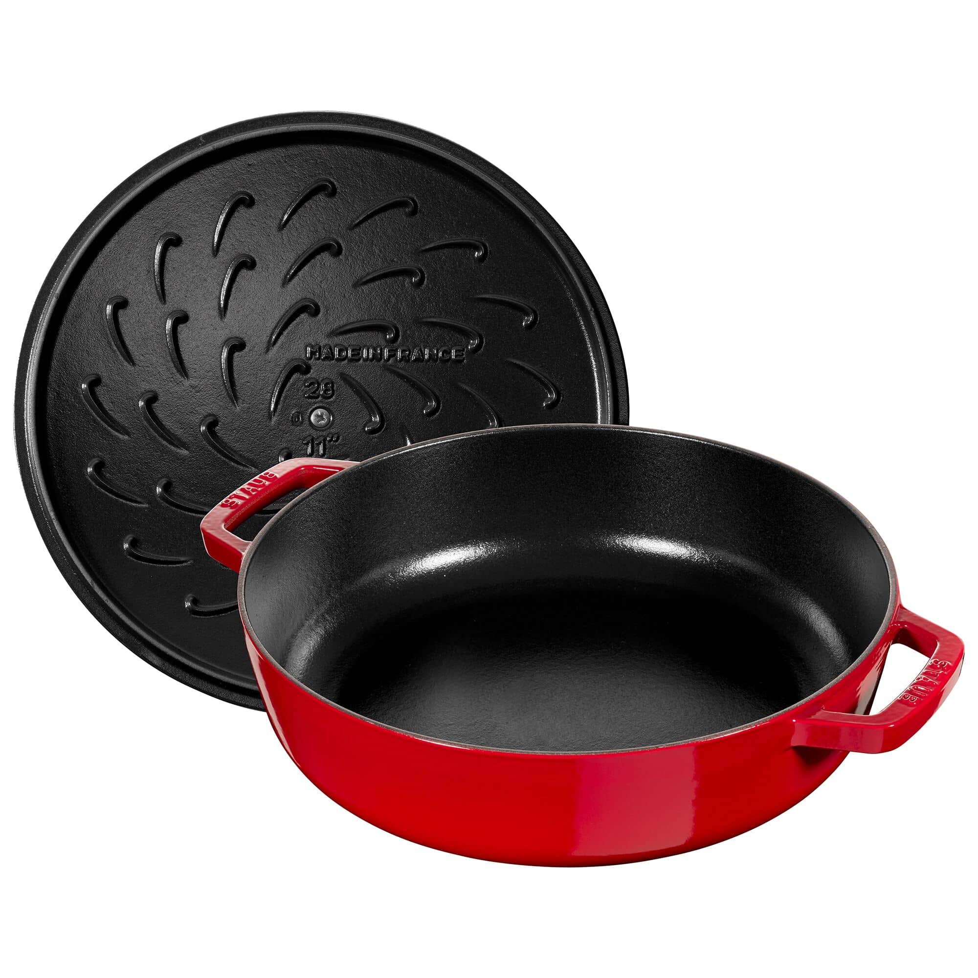PRAF | BRAISERS - Prăjitor cu structură de picătură Chistera - 240 mm - Fontă - Roșu cireș — 6
