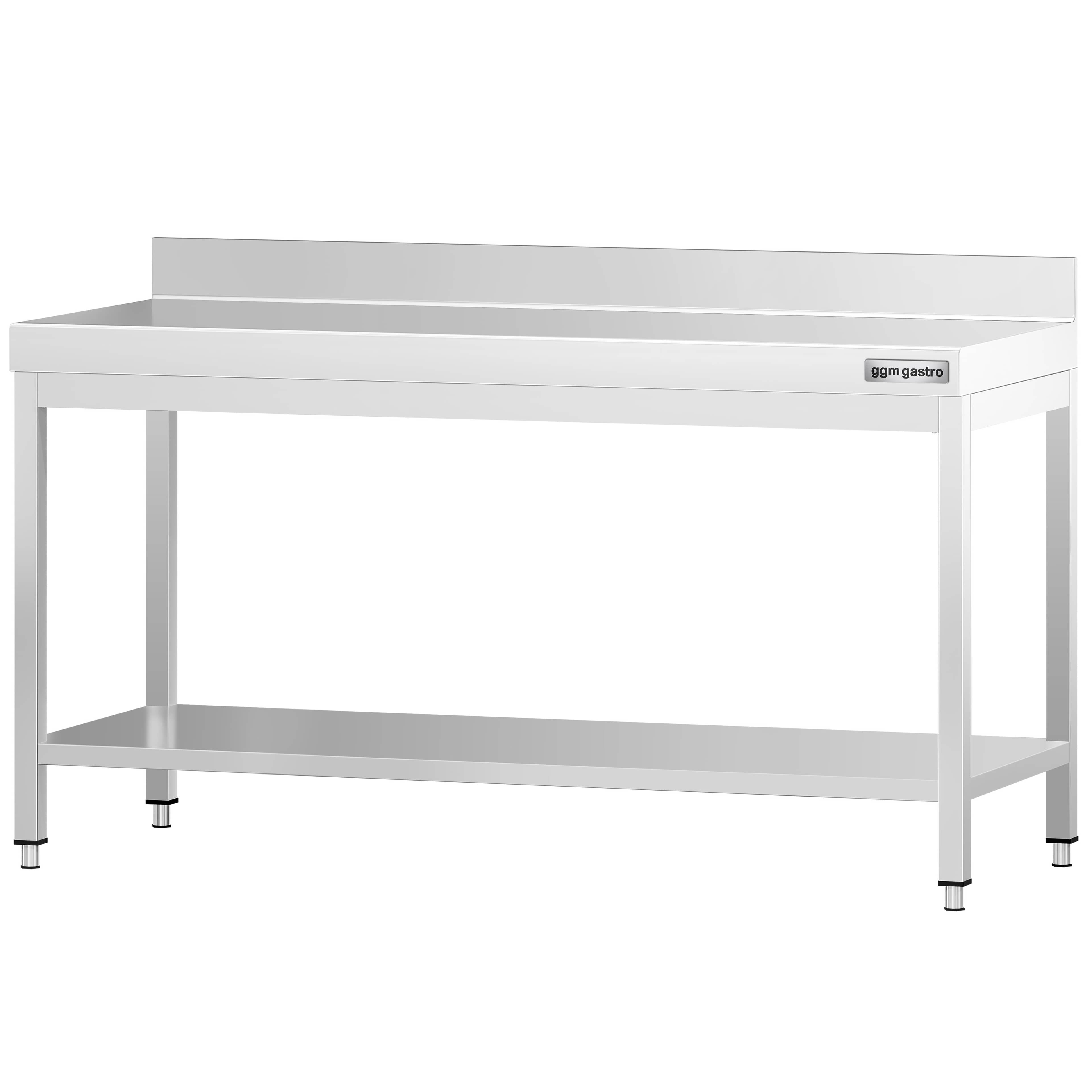Masă de lucru inox PREMIUM cu dosar și poliță inferioară 2000x700 mm GGM Gastro, Germania — 4