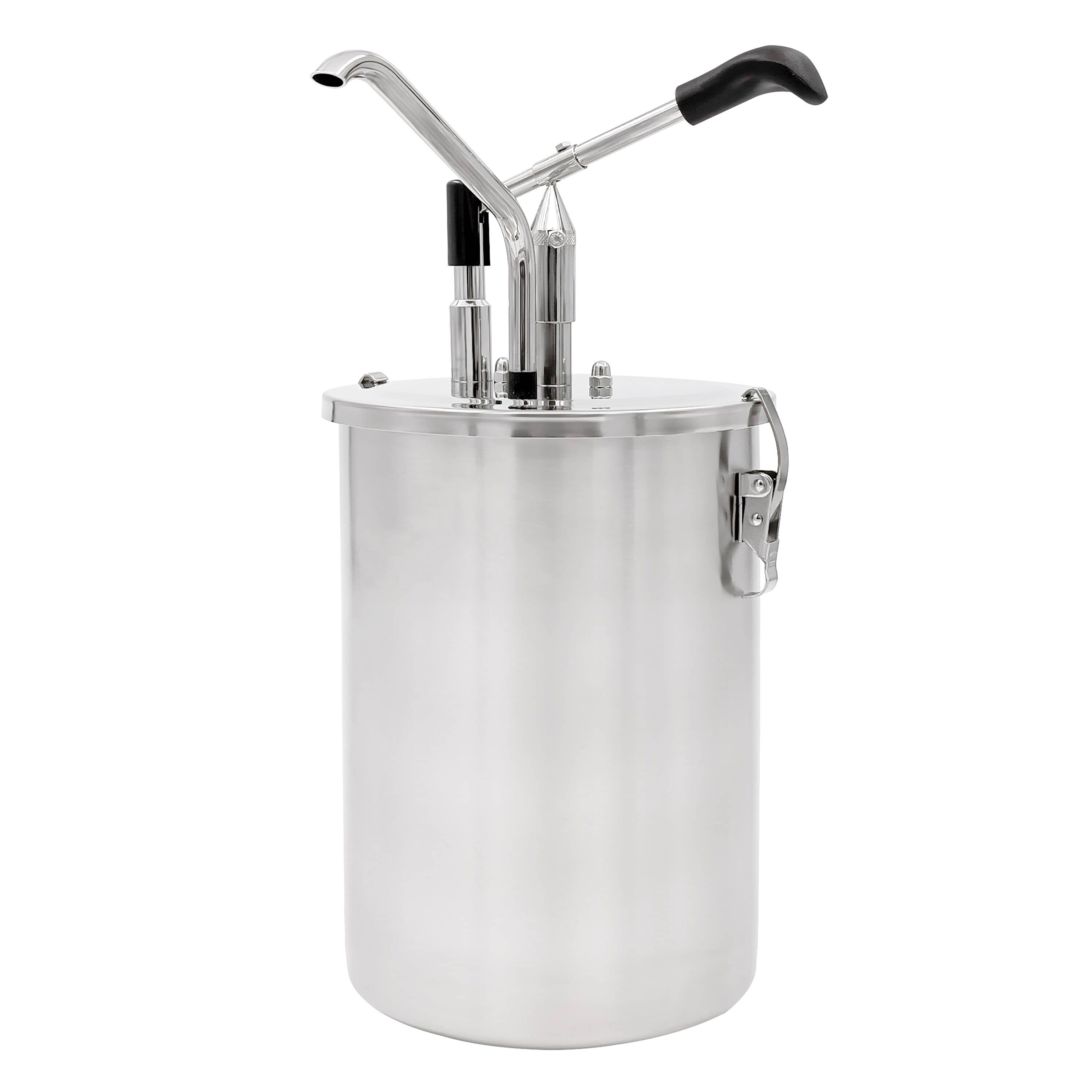 Dozator sosuri - oțel inoxidabil - 10 litri - dozare 25–40 g - 225x225x480 mm - cu Recipient — 2