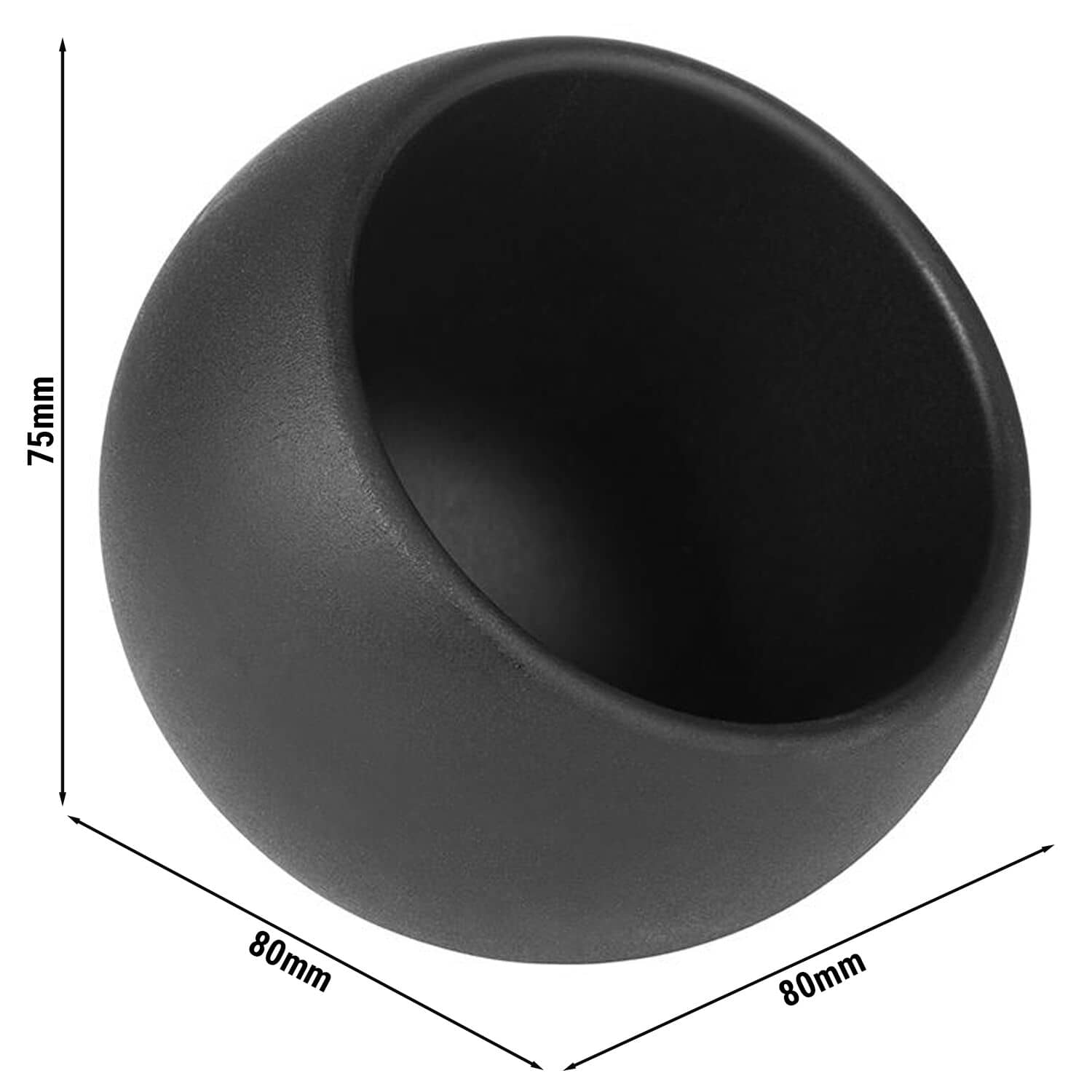 Bol | MOON - Melamină - 50 ml - pătrat - 80x80x75 mm - Negru — 3