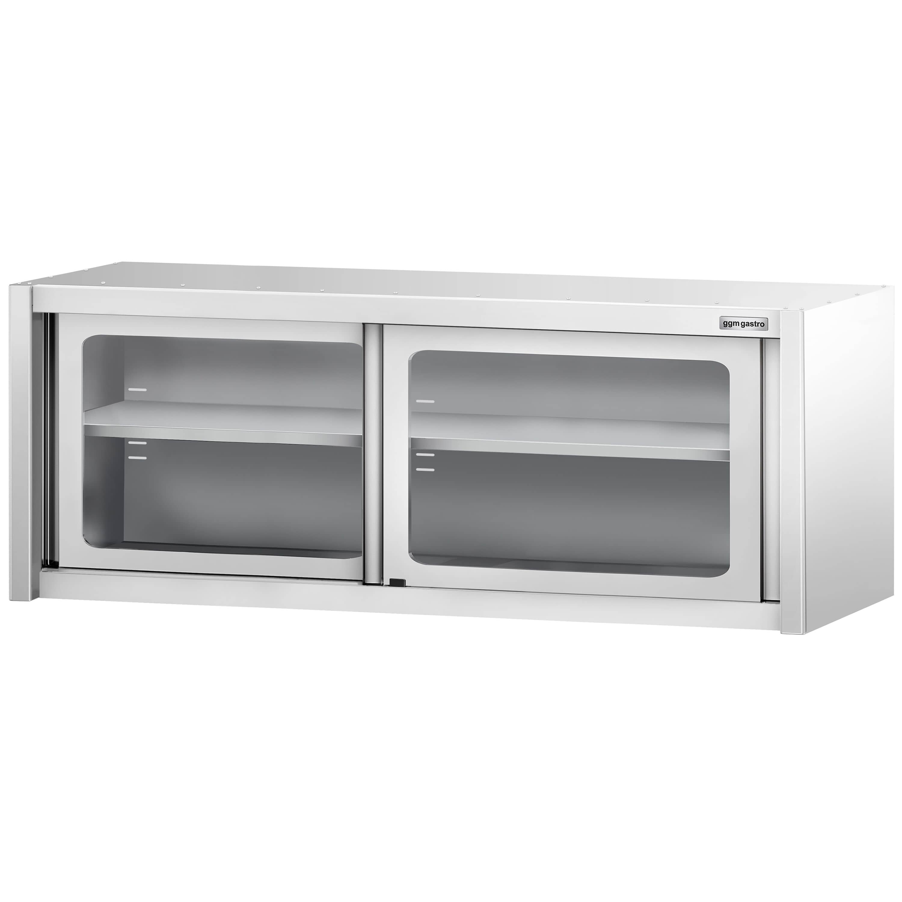 Dulap de perete din oțel inoxidabil - 2000x400 mm - cu uși glisante din sticlă - 650 mm înălțime — 6