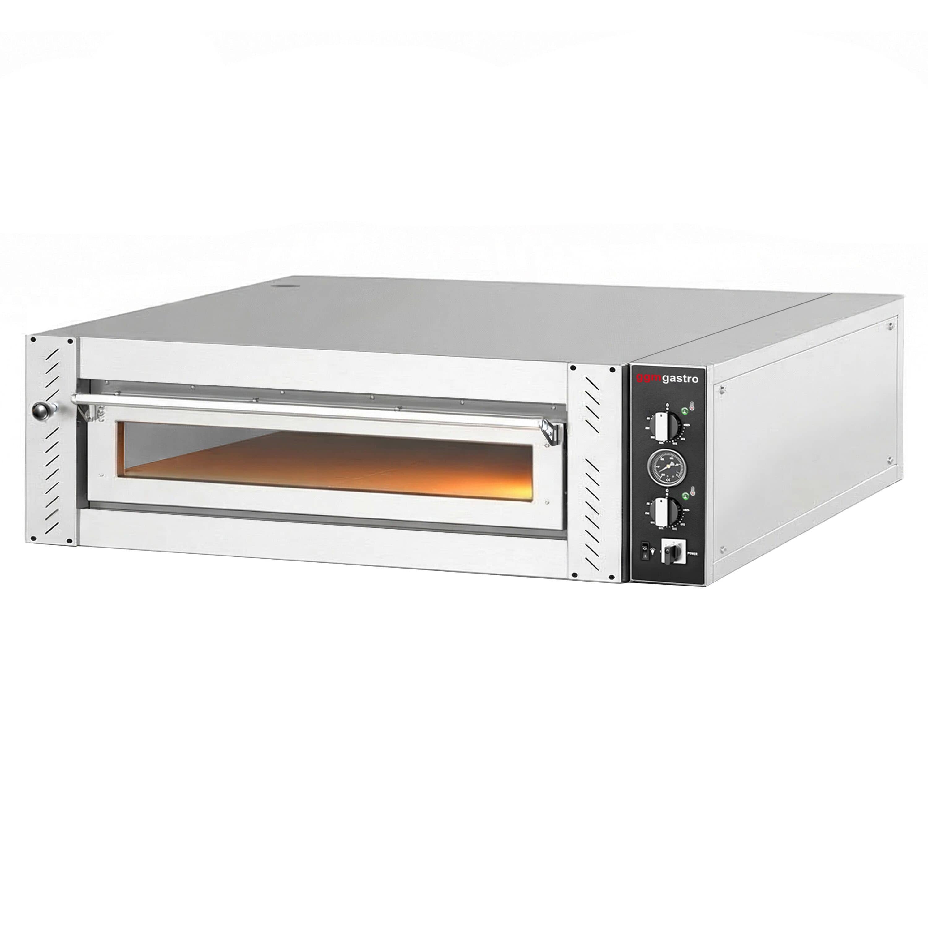 Cuptor pizza electric (vatră din șamotă) - 1010x850x385 mm - 4 x Ø 30 cm - până la 450 °C - Control manual (analogic) — 6
