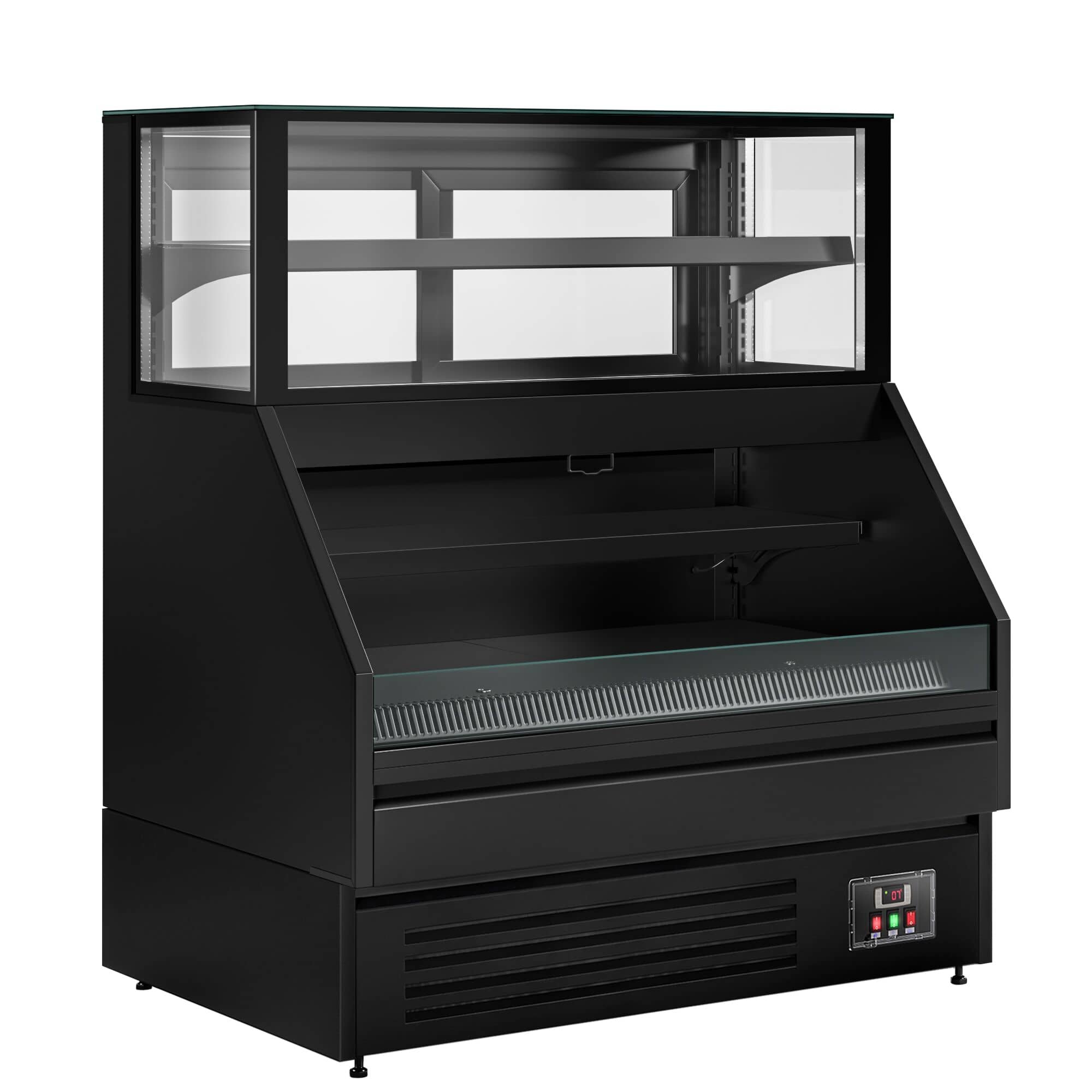 Vitrină frigorifică Helsinki - 1200x800 mm - 199 L - culoare negru - uși glisante (din sticlă) - cu 4 rafturi — 6