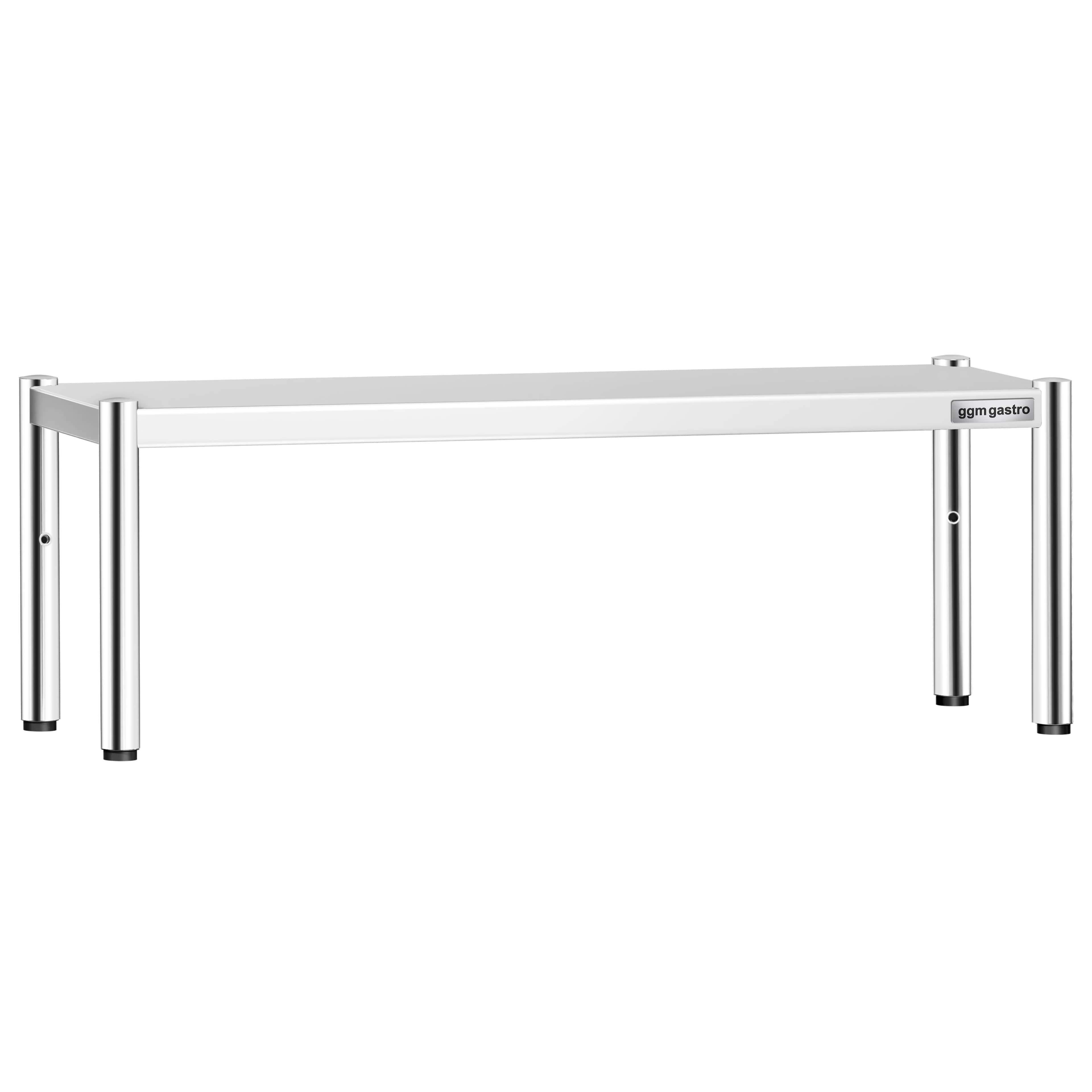 Raft superior pentru masă de lucru PREMIUM din oțel inoxidabil - 1 polițe - 1400x370 mm - polițe reglabile pe înălțime — 4