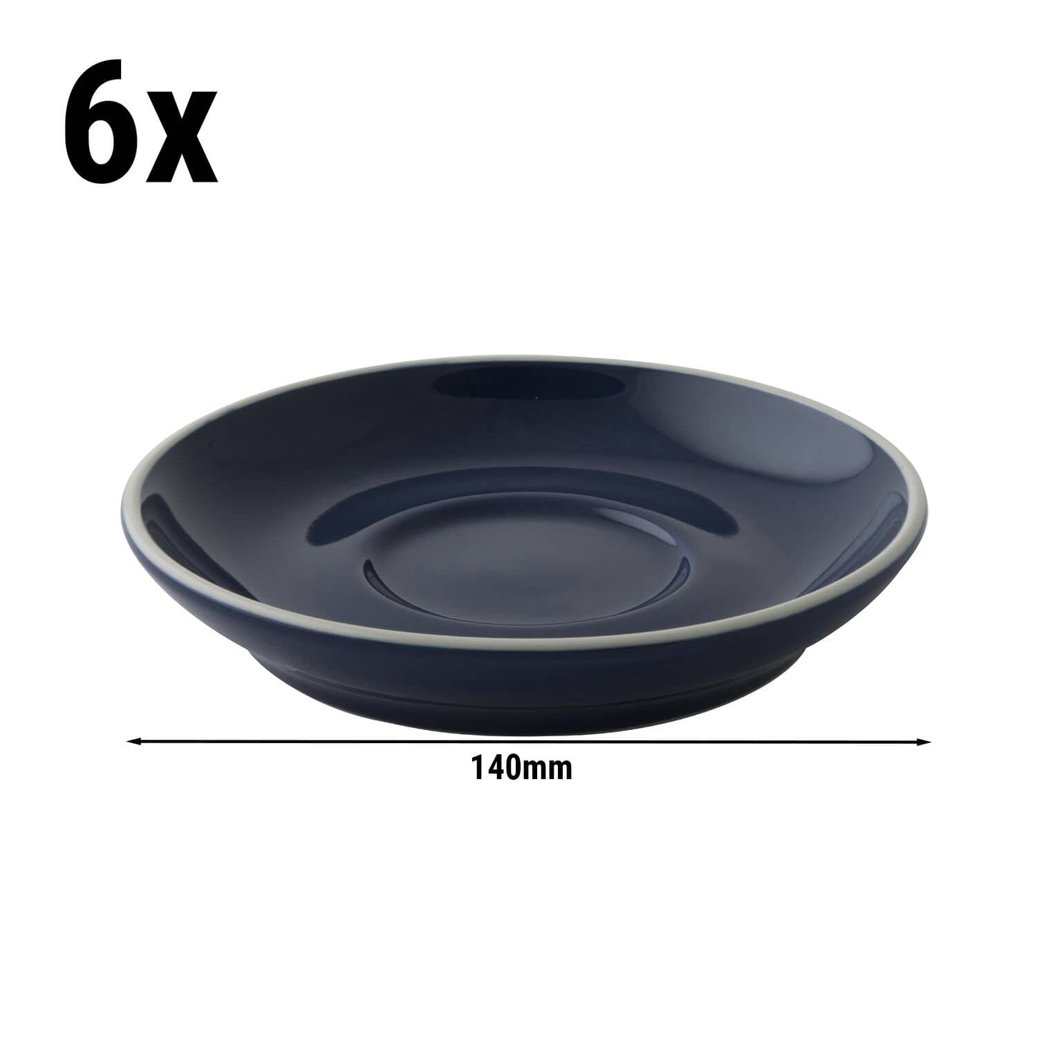 (6 bucăți) COLORS - Farfurie pentru cappuccino - Ø 140 mm - Albastru — 3