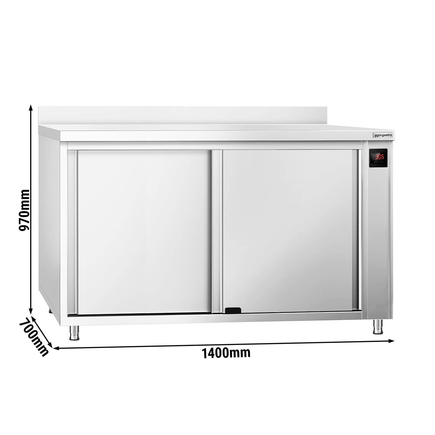 Dulap cald pentru menținerea alimentelor PREMIUM - 1,5 kW - cu uși glisante din sticlă - 1400x700x970 mm — 3
