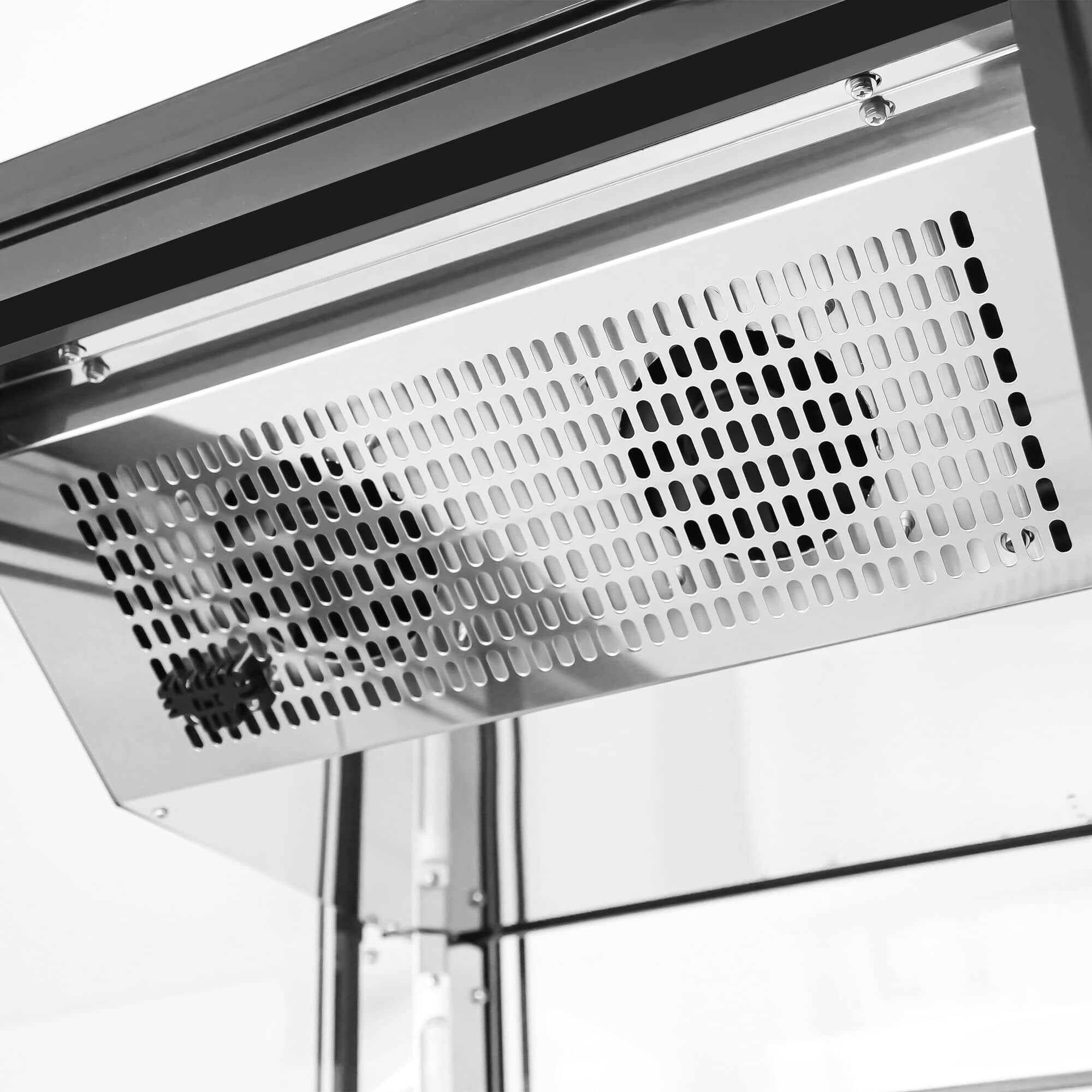 Vitrină panoramică - 248 litri - 650 mm - 1 ușă din sticlă - geam drept - cu 5 rafturi - iluminare LED - negru — 8