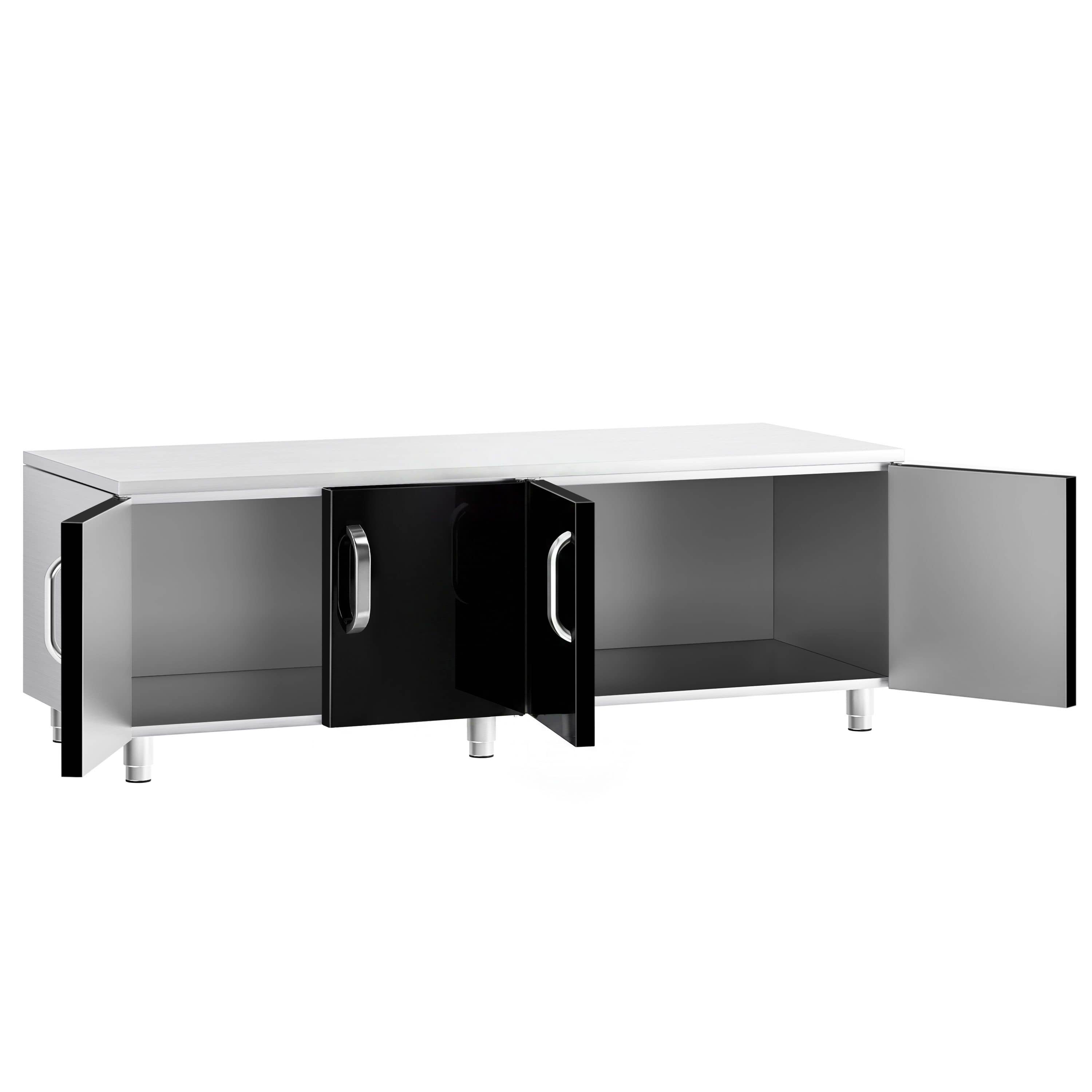 Structură din oțel inoxidabil – 1600 mm – 4 uși – Negru — 4