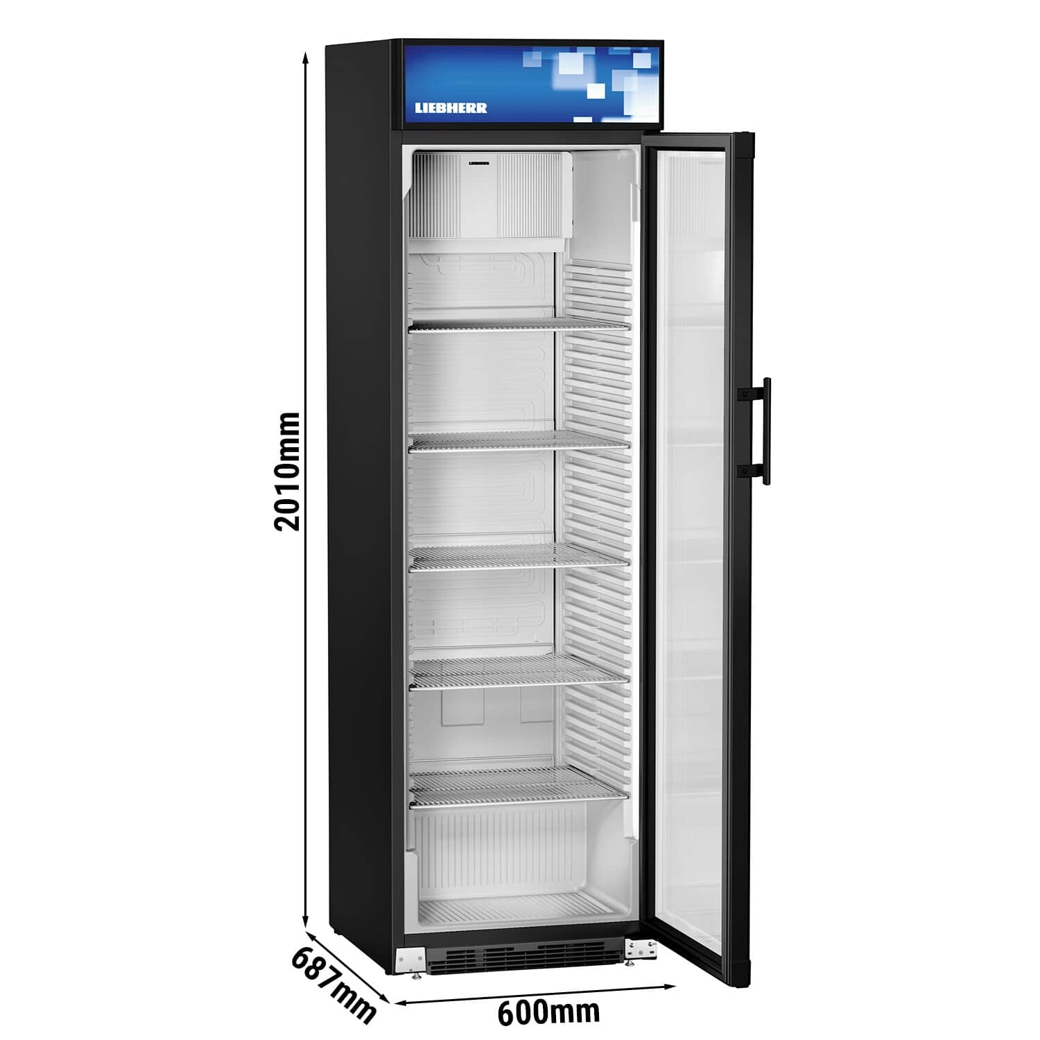 LIEBHERR | Frigider pentru băuturi COMFORT - 403 litri - cu 1 ușă din sticlă și afișaj publicitar - negru — 3