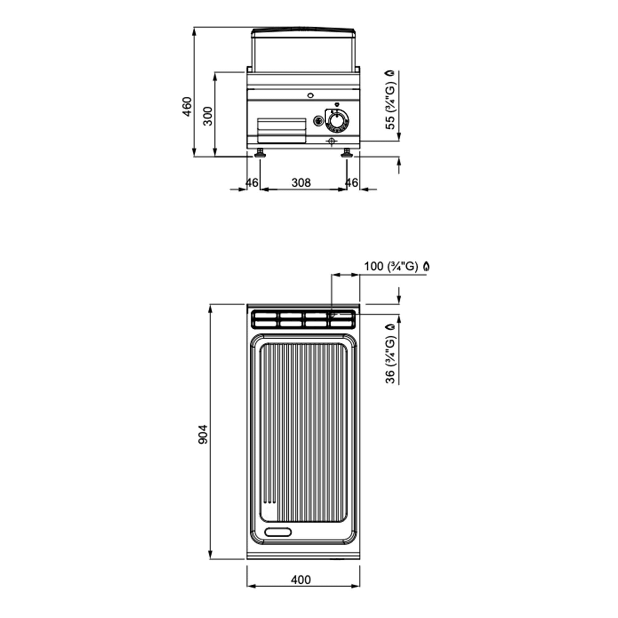 Plită de gătit pe gaz - 10 kW - cu caneluri — 9