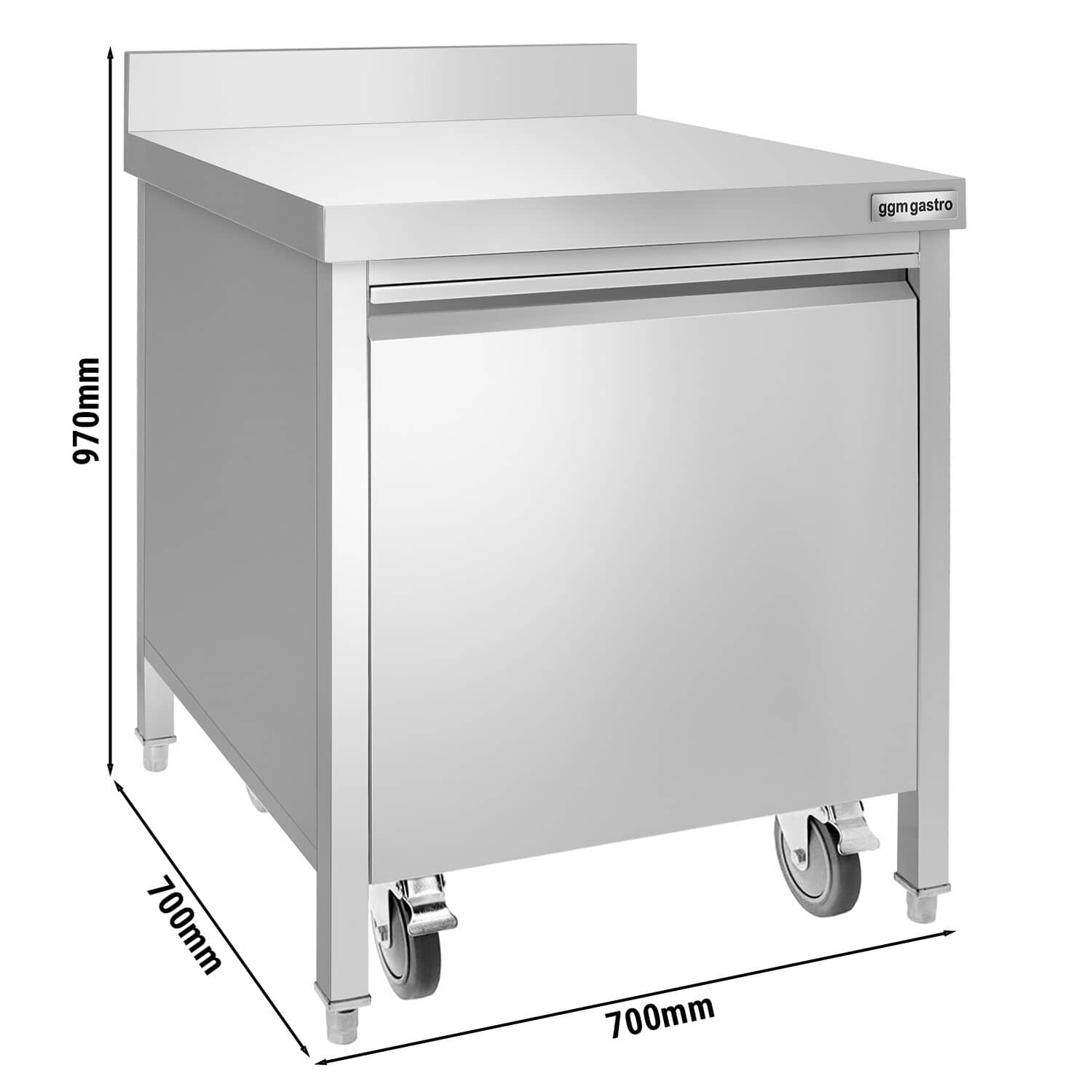Coș de gunoi - pe roți - 50 litri - 700x700x970 mm - cu extragere frontală, coș interior detașabil, deschidere și închidere silențioasă - oțel inoxidabil — 3