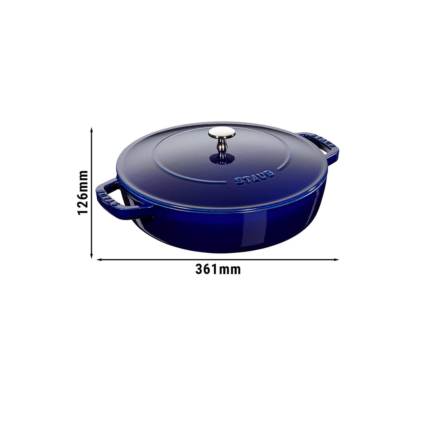 PRAF | BRAISERS - Prăjitor cu structură Chistera Drop - 280 mm - Fontă - Albastru închis — 3