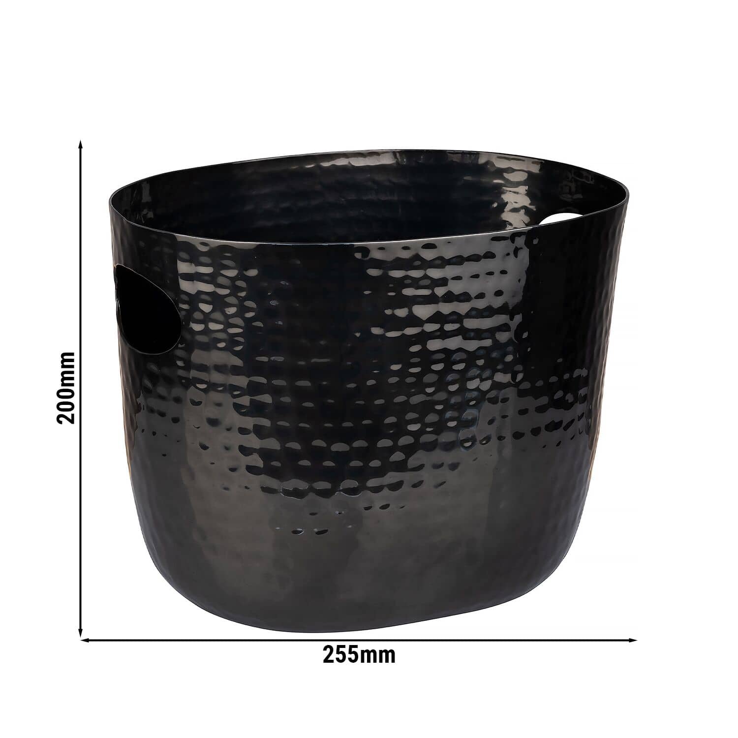 Frapieră - aluminiu - 3,9 litri - negru - cu mânere laterale, suprafață ciocănită — 3