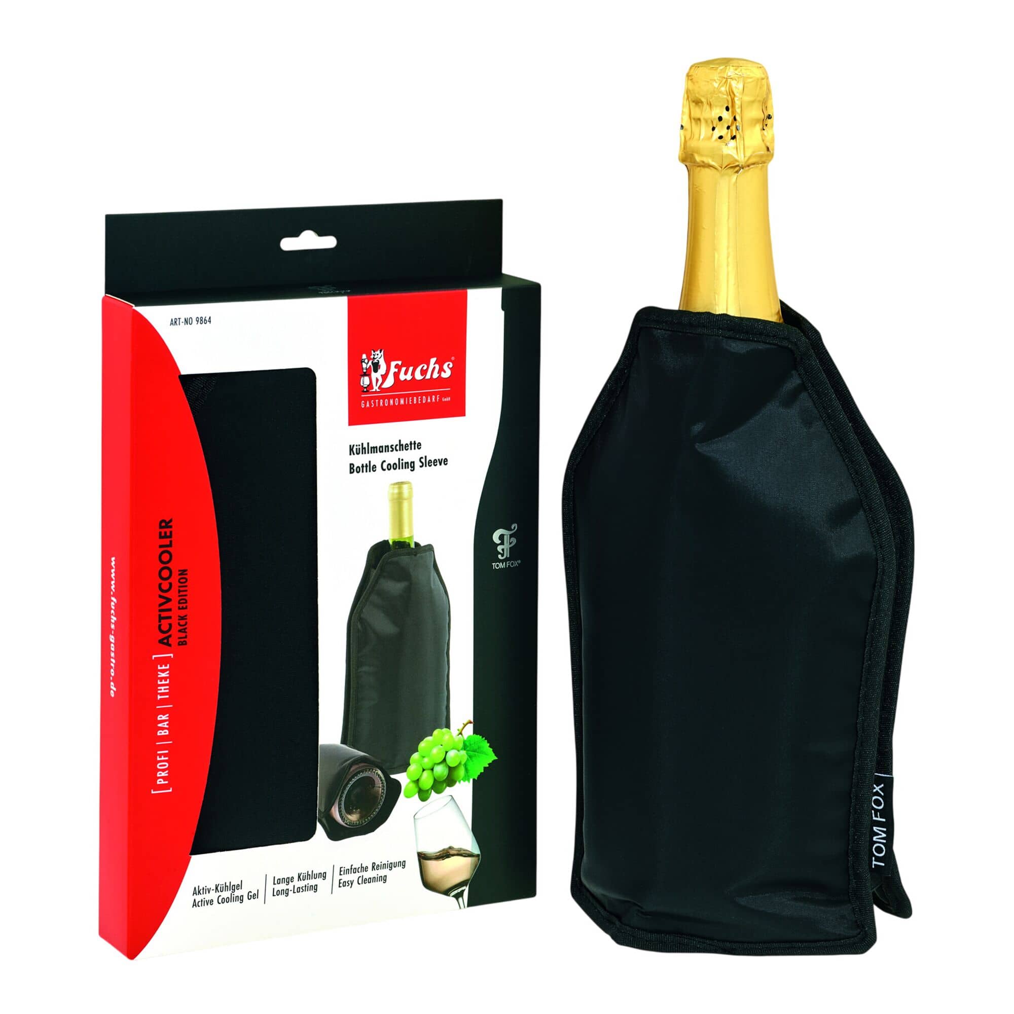 (6 bucăți) FUCHS | Manșon flexibil pentru sticle de vin și șampanie - Negru — 4