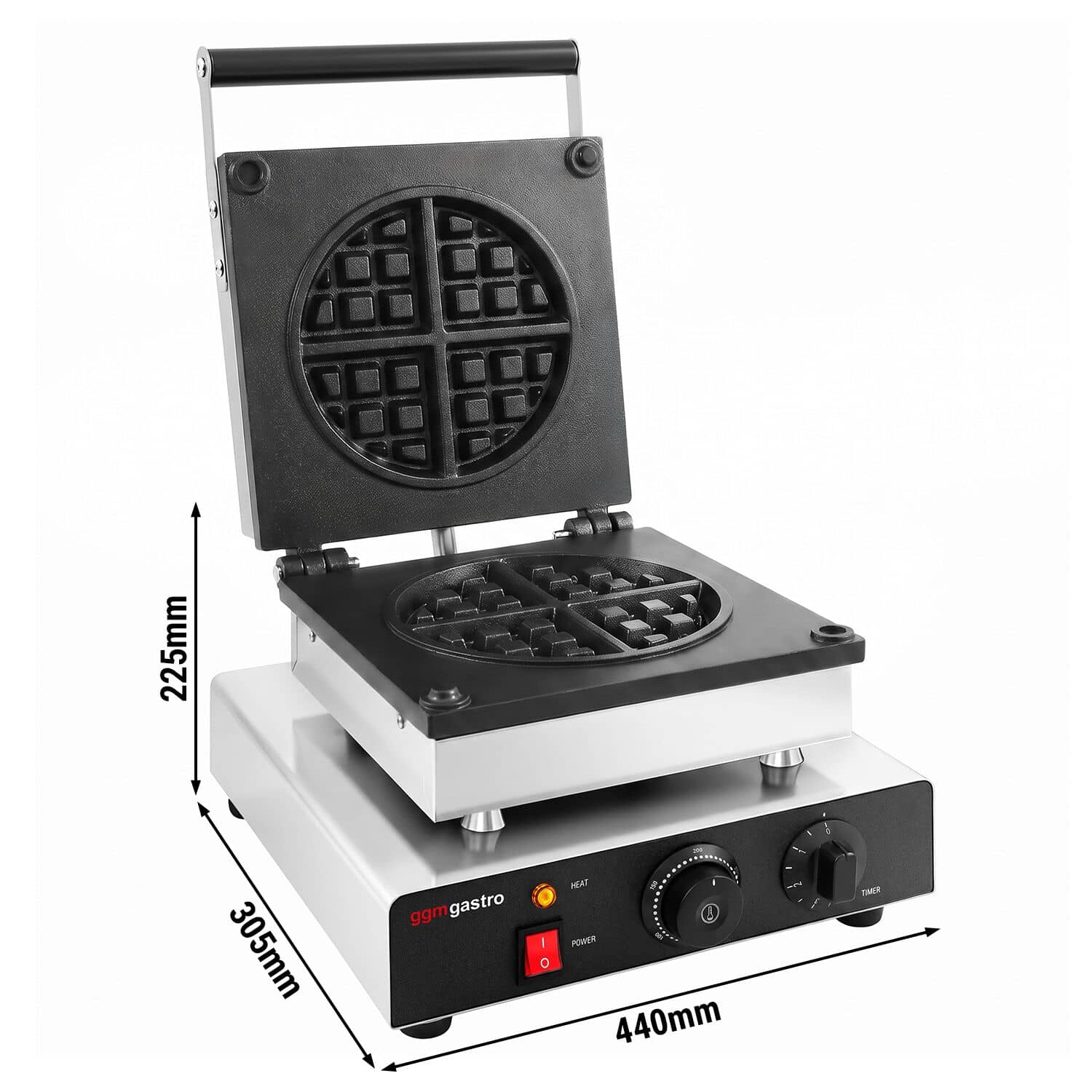 Aparat de vafe – individual – manual – 1,75 kW – Formă: vafă americană – plăci de coacere cu strat de teflon — 3