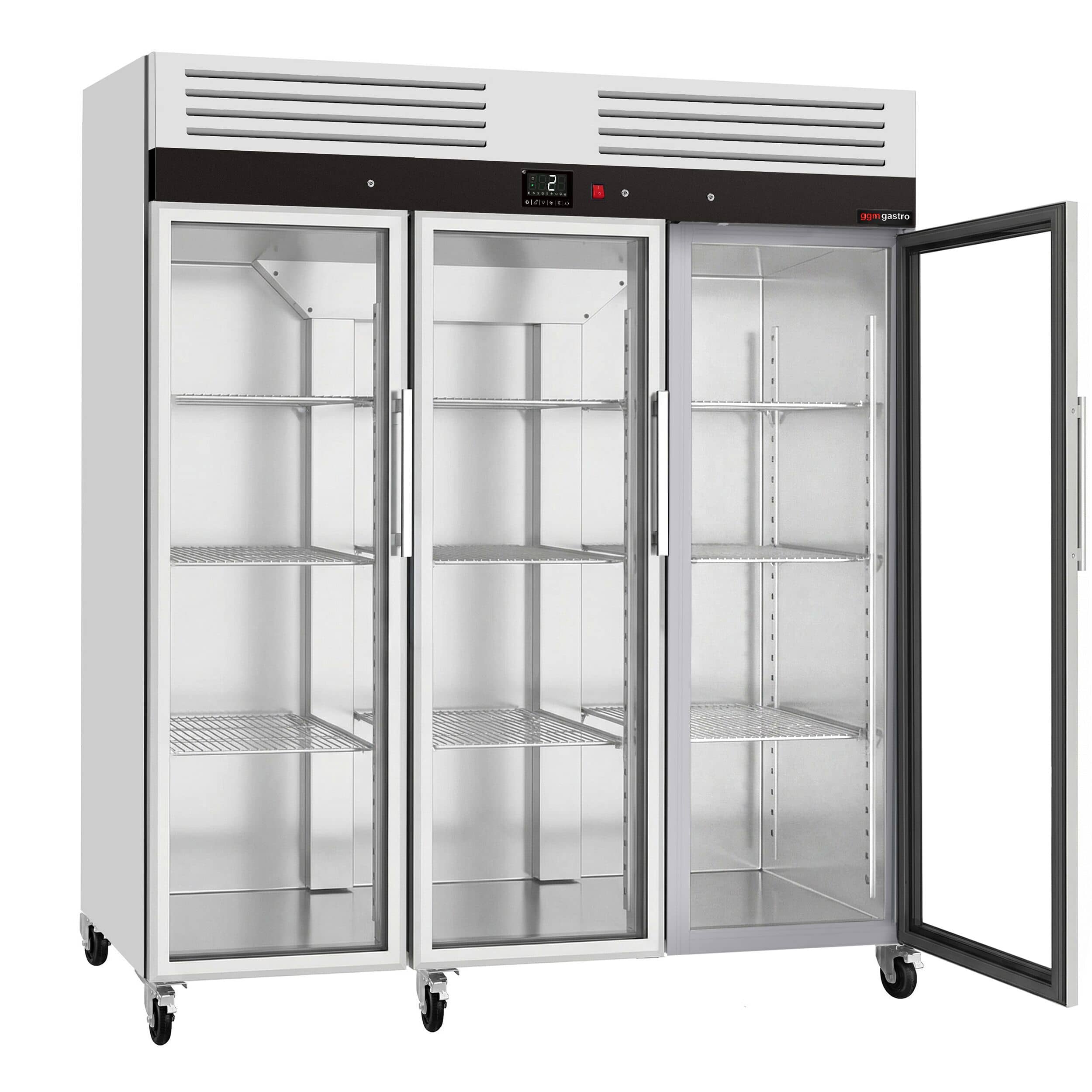 Frigider din oțel inoxidabil ECO – 1350 litri – cu 3 uși din sticlă — 4