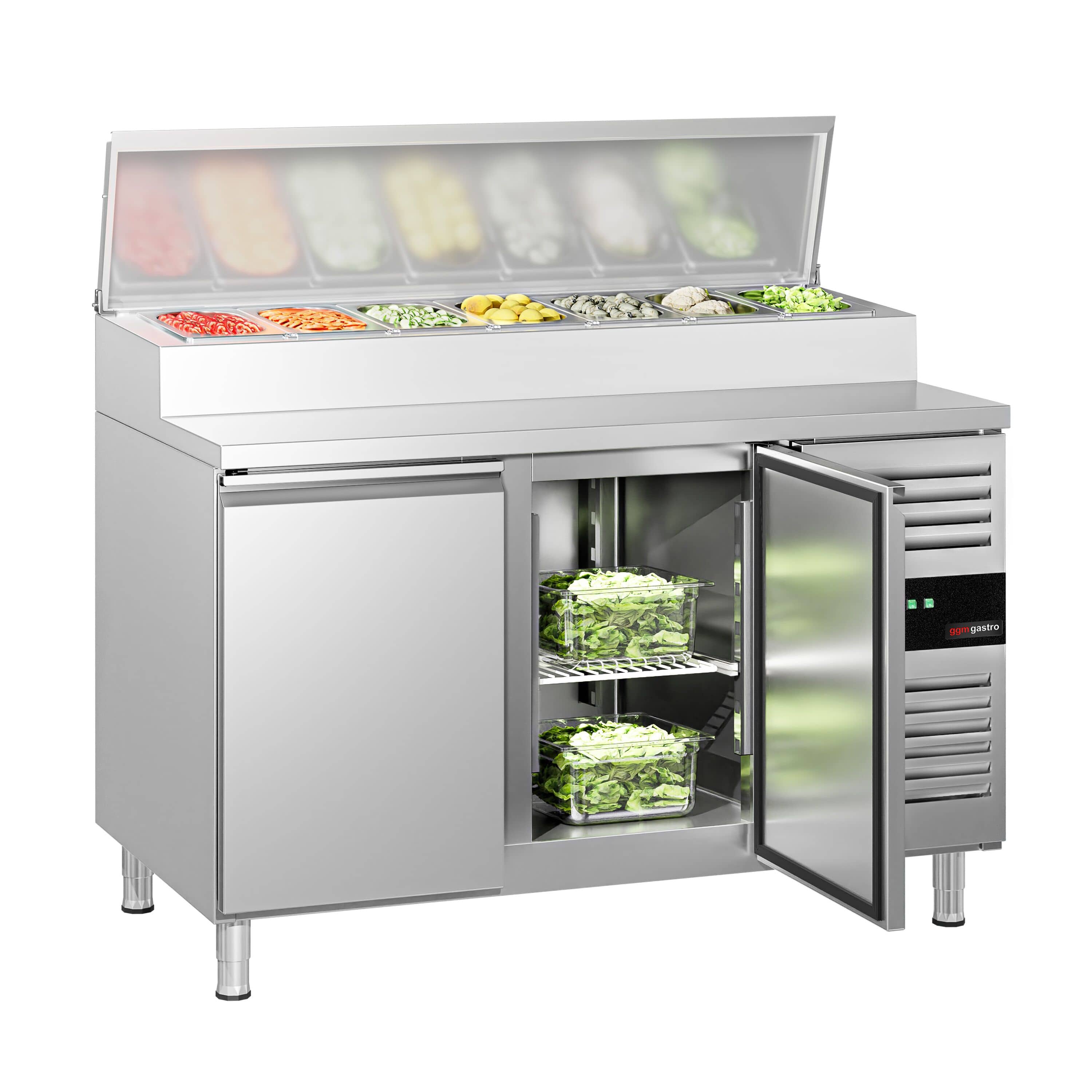 Saladetă PREMIUM - 1510x800 mm - 2 uși - pentru 8x GN 1/3 recipiente — 5