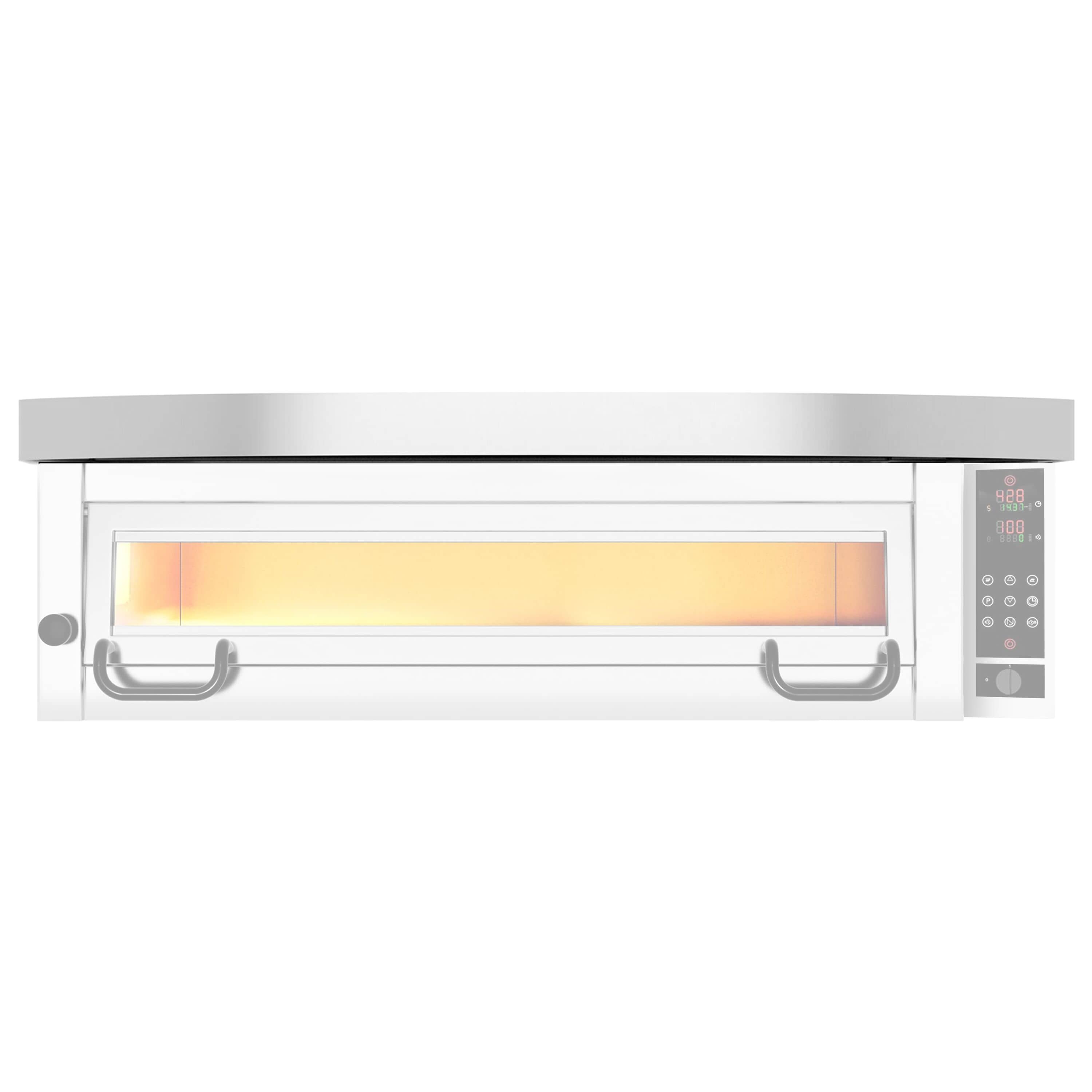 Cuptor pizza electric (vatră din șamotă) - 1462x1010x491 mm - 6 x Ø 34 cm - până la 450 °C - Control digital - incl. Hotă oțel inoxidabil — 5