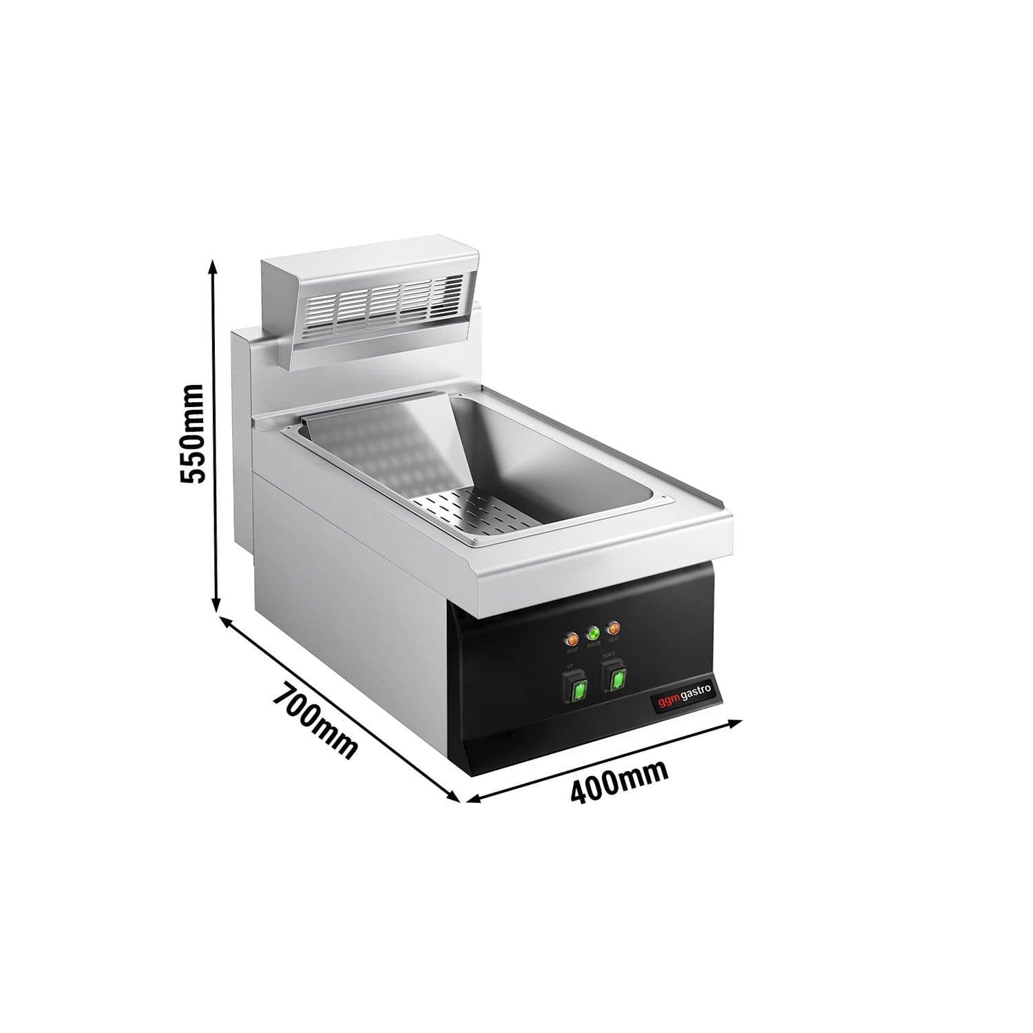 Aparat de menținut cartofii la cald / încălzitor de cartofi prăjiți - 1,17 kW - 1x GN 1/1 - de banc — 3