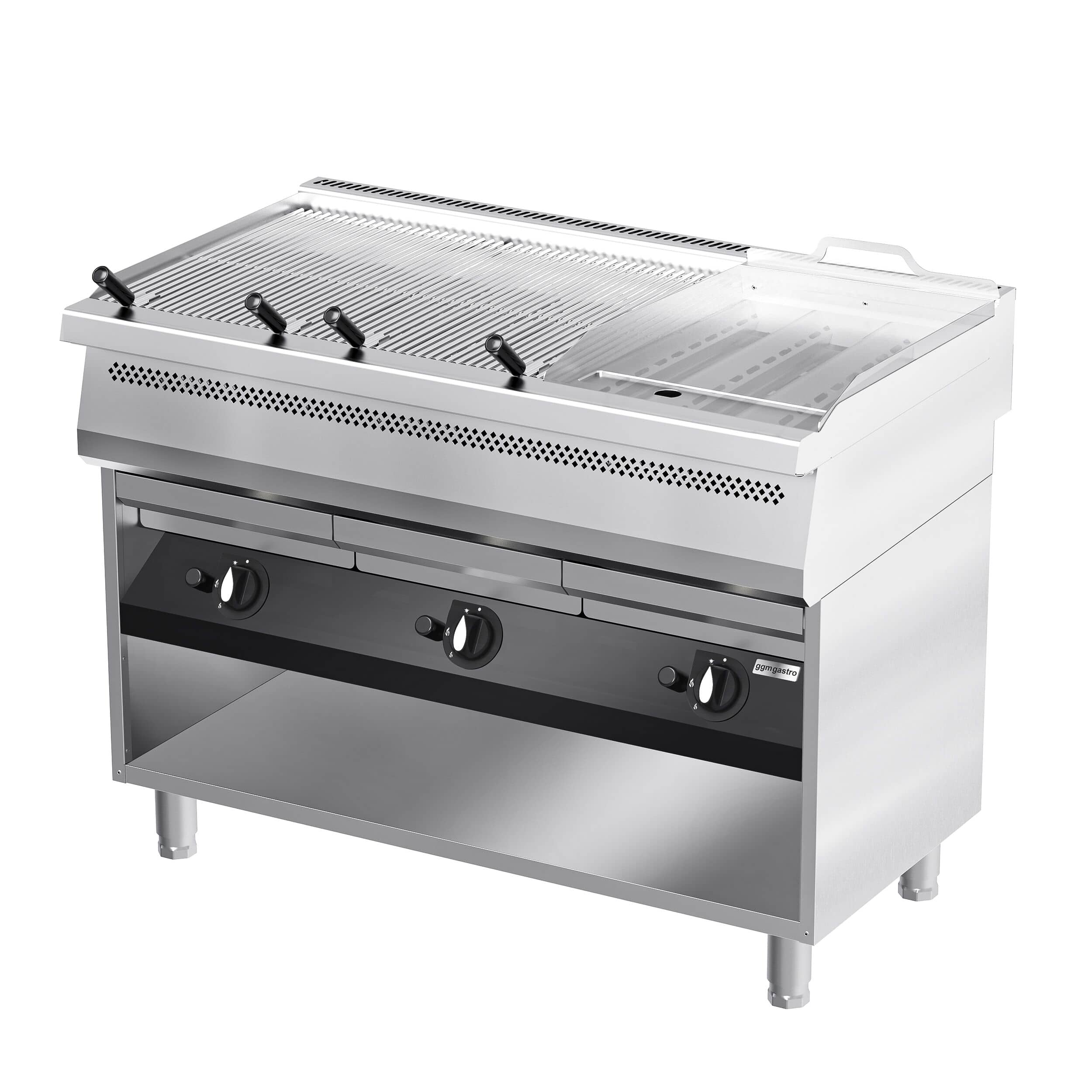 Grătar pe gaz cu apă (cu vapori de apă) - 33 kW - grilaj din fontă - 3 grătare - linia 700 - inox — 6