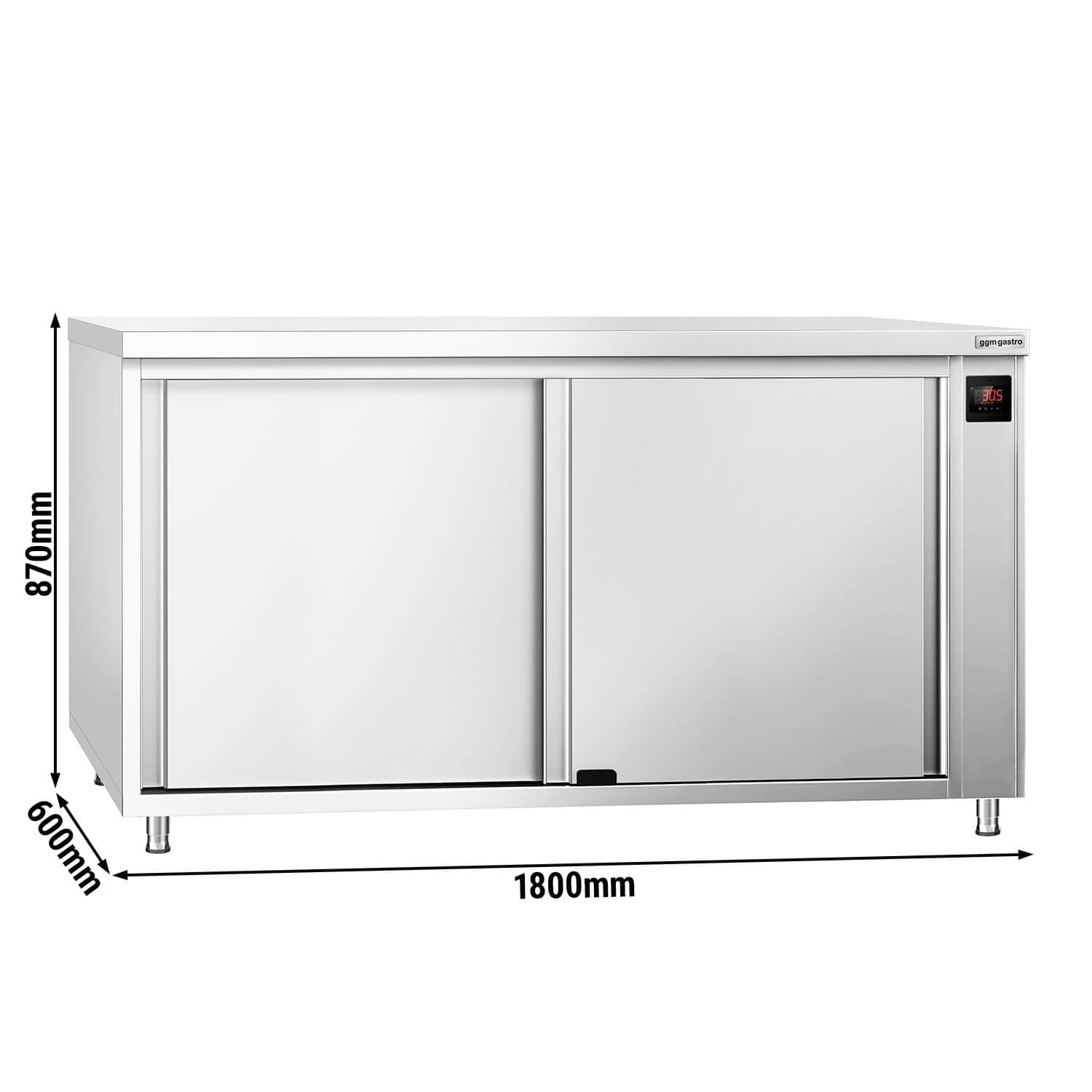 Dulap cald pentru menținerea alimentelor PREMIUM - profesional - 2 kW - cu uși glisante - 1800x870x600 mm — 3