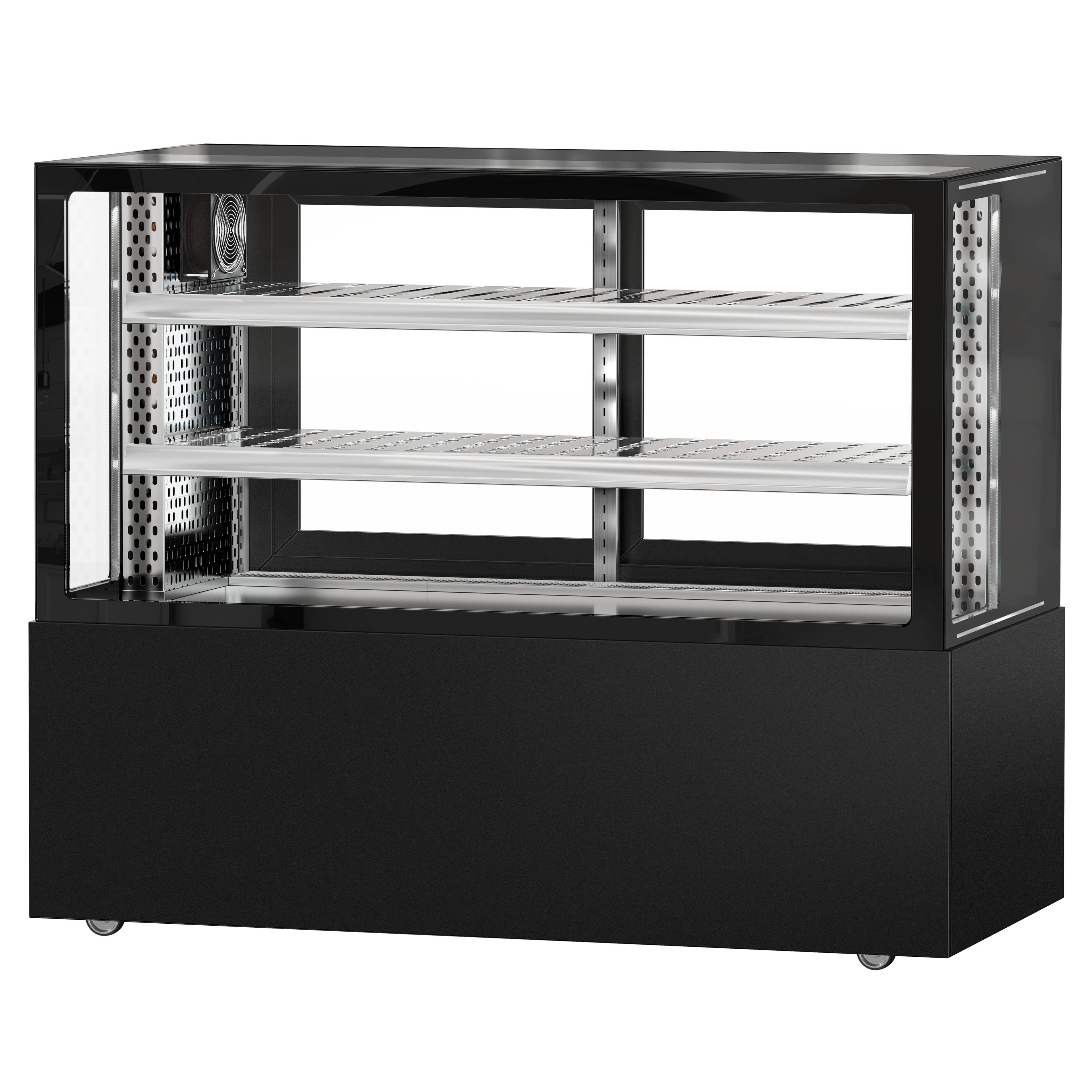 Vitrină rece pentru carne [MADRID] - pentru carne - 525 litri - 1500 mm - geam dublu - geam drept - cu 2 rafturi - iluminare LED - negru mat — 7