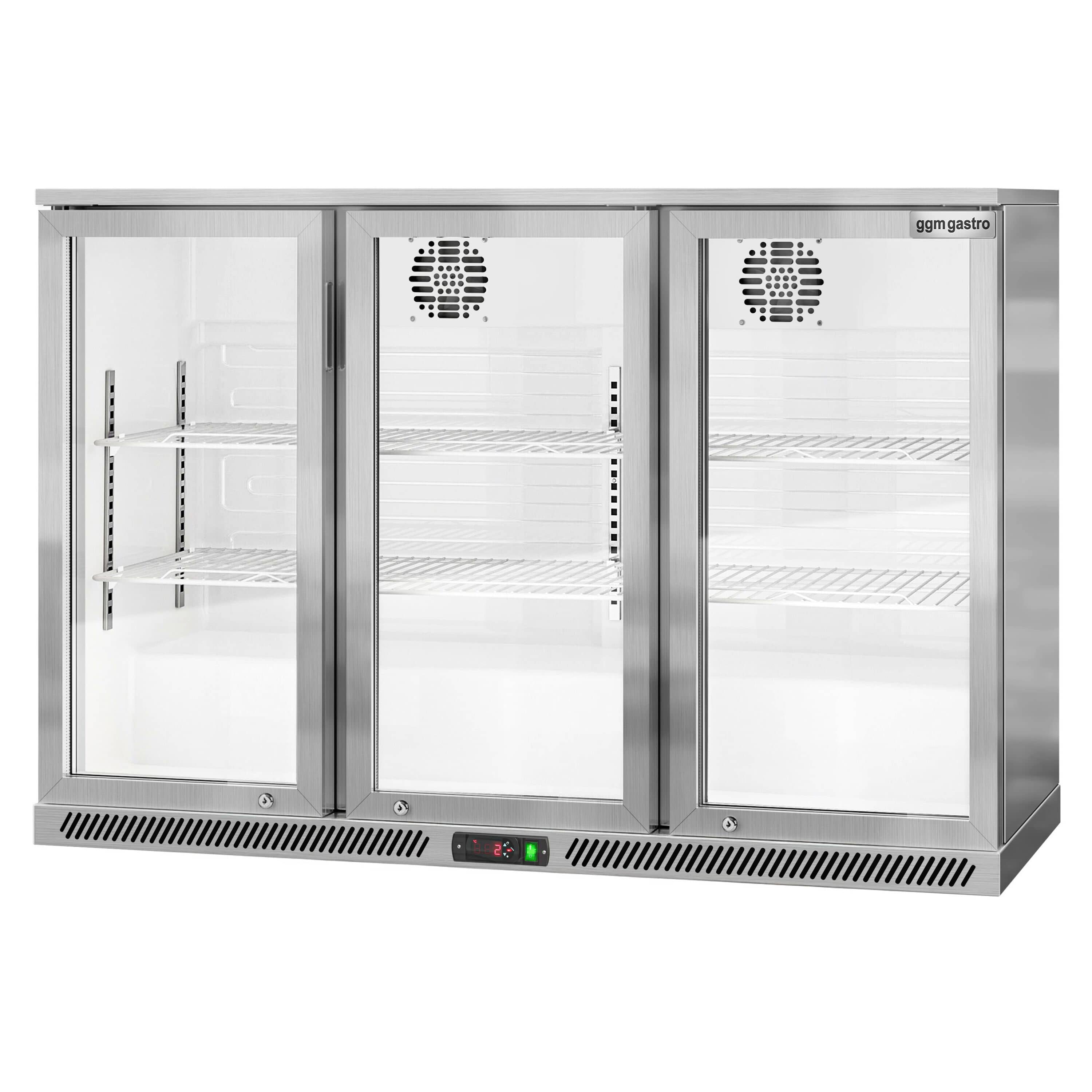 Frigider pentru bar – 1350 mm – 320 litri – cu 3 uși batante din sticlă – oțel inoxidabil — 8