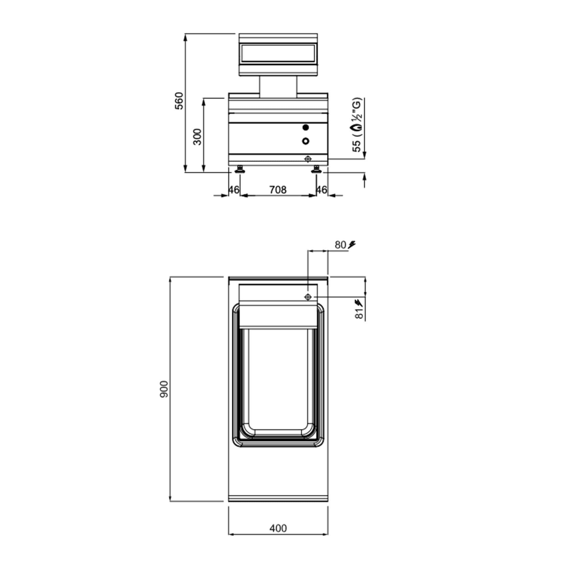 Aparat de menținut cartofii la cald / încălzitor de cartofi prăjiți - 1,10 kW - 1x GN 1/1 - de banc - linia 900 — 4