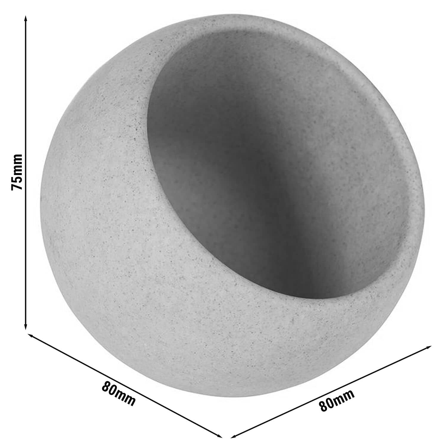 Bol | MOON - Melamină - 50 ml - 80x80x75 mm  - Gri — 3