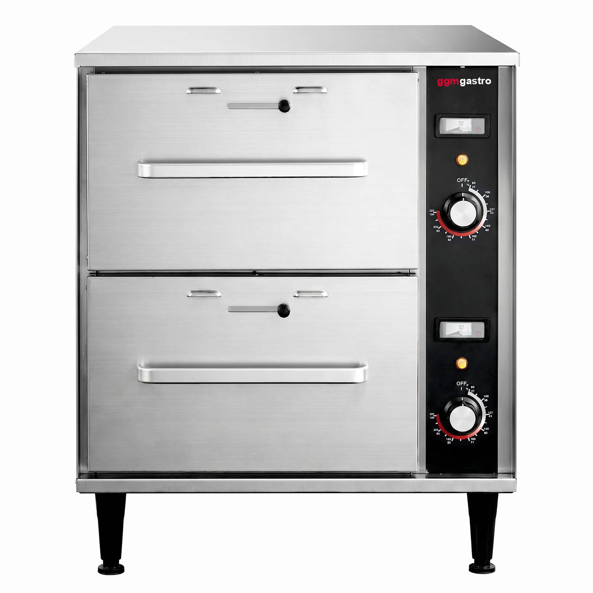 Dulap de menținere a căldurii pentru preparate alimentare – cu 2 sertare – reglare separată a temperaturii — 4
