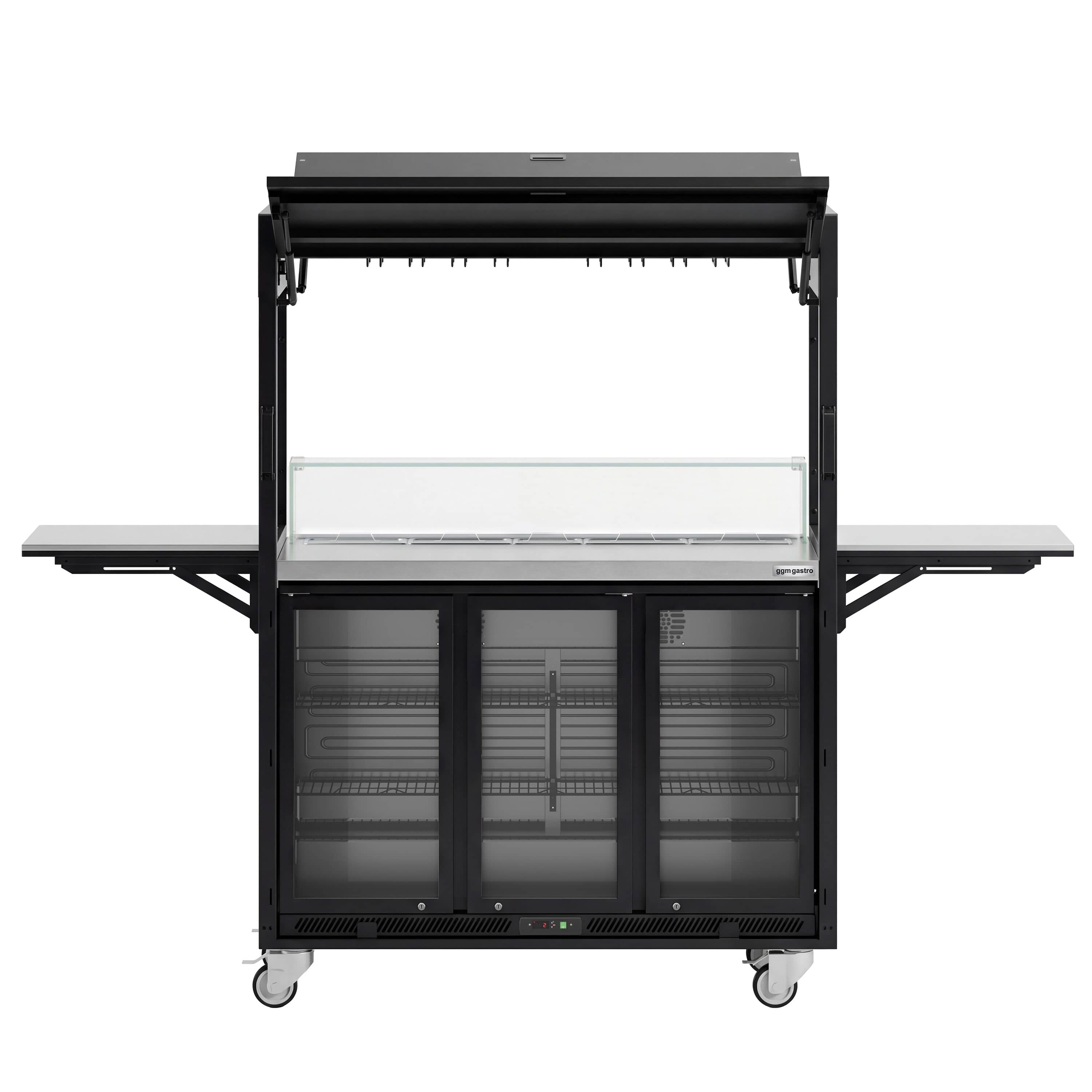 Stație mobilă pentru cocktailuri - cu frigider bar, suprafață de lucru, suport pentru pahare și iluminare LED - pliabilă — 6