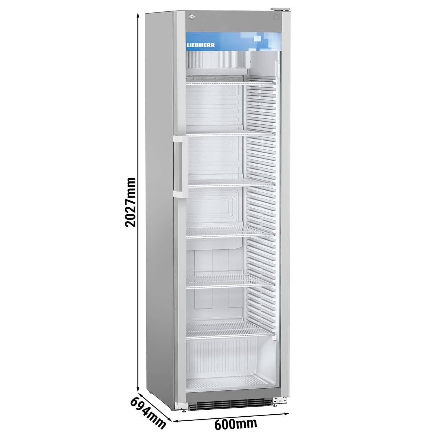 LIEBHERR | Frigider pentru băuturi PREMIUM - 441 litri - cu 1 ușă din sticlă și afișaj publicitar - Gri — 3