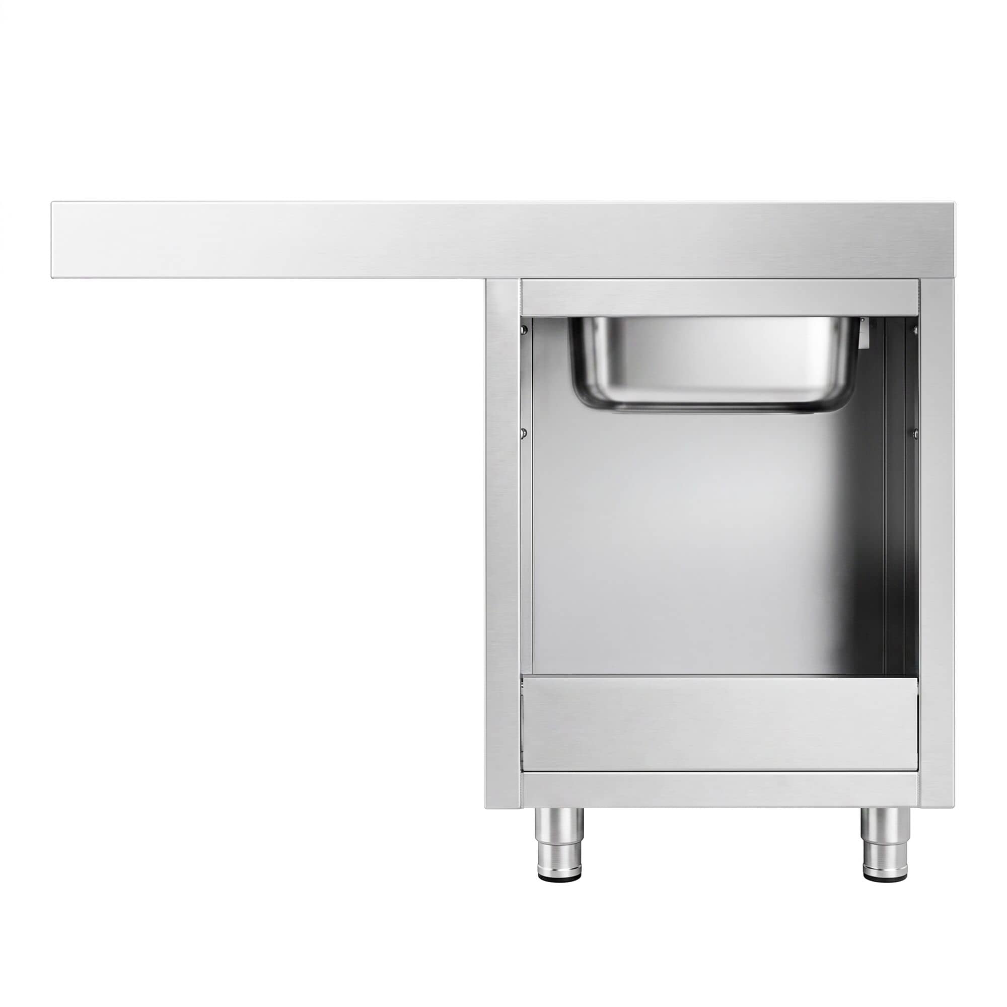 Chiuvetă tip dulap cu spațiu pentru mașina de spălat vase – 1200 x 600 mm – cu o cuvă pe partea stângă — 6