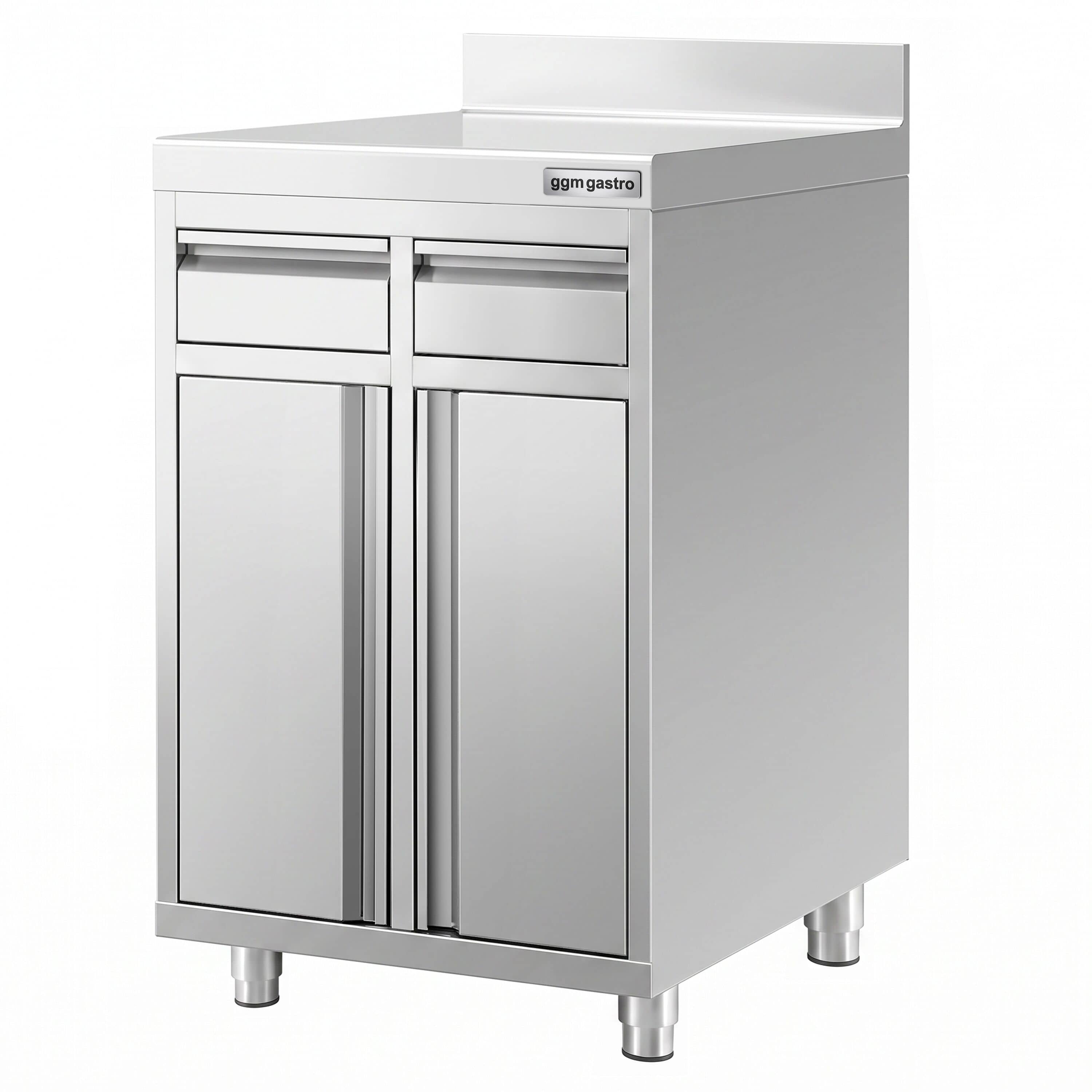 Dulap de lucru – pentru mașina de cafea – 600 x 600 mm – cu 2 uși batante, 2 sertare și rebord — 5