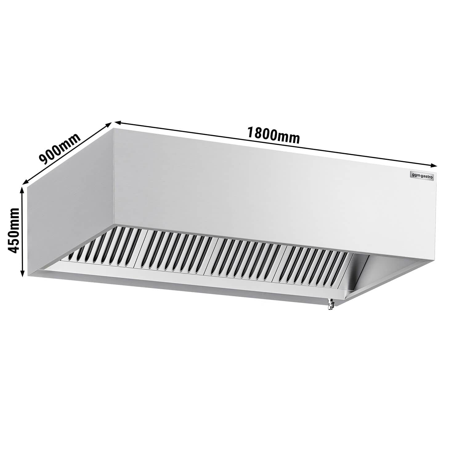 Hota cu incintă de tip inducție – 1800 mm – fără motor – cu filtru și lumină — 3