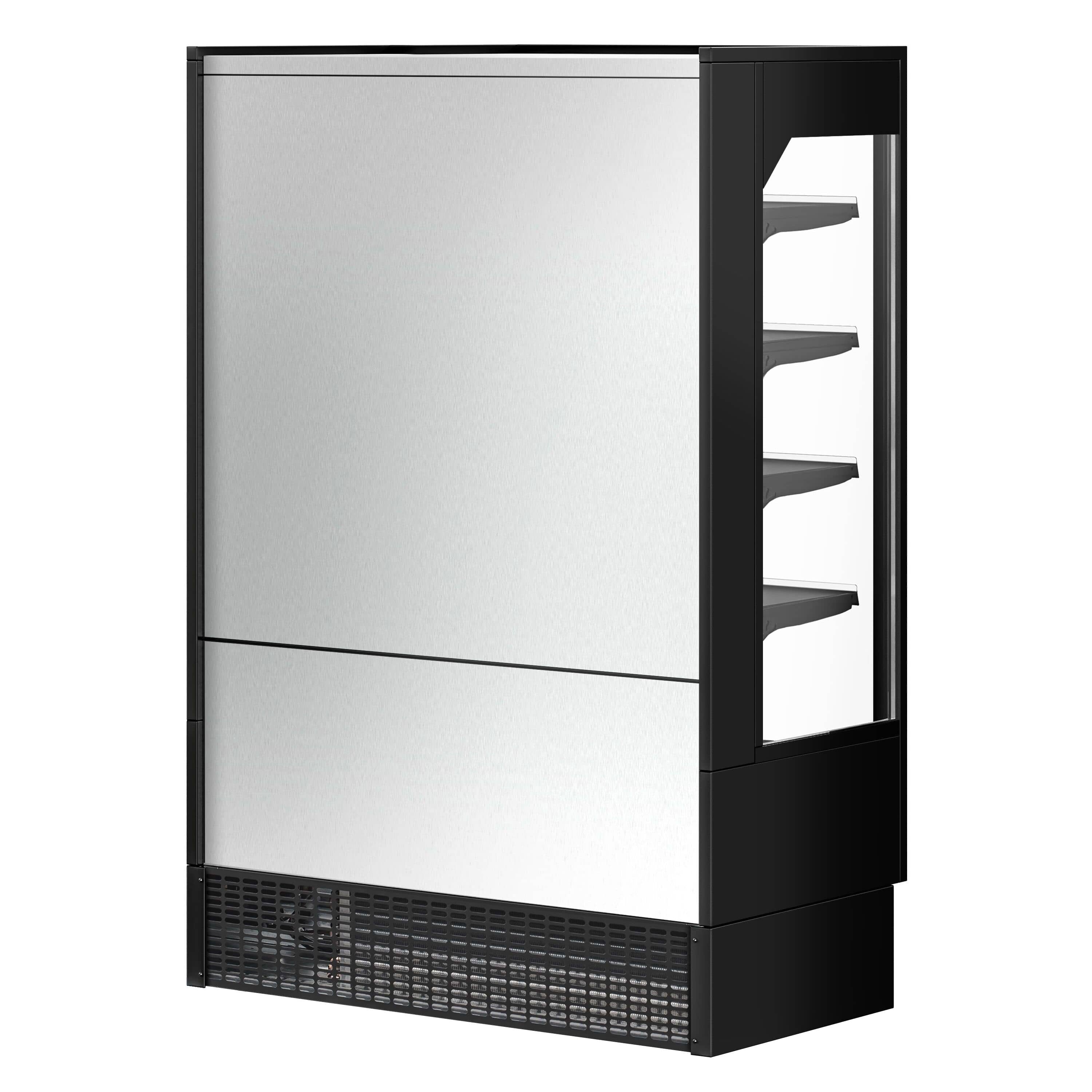 Raft frigorific - 1320 mm - 595 litri - +1°C/+5°C - cu 2 uși din sticlă cu geam dublu uși cu balamale & 4 polițe - negru — 9