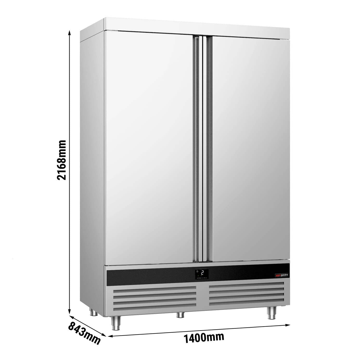 Dulap frigorific profesional din inox PREMIUM - GN 2/1 - 1400 litri - cu 2 uși — 3