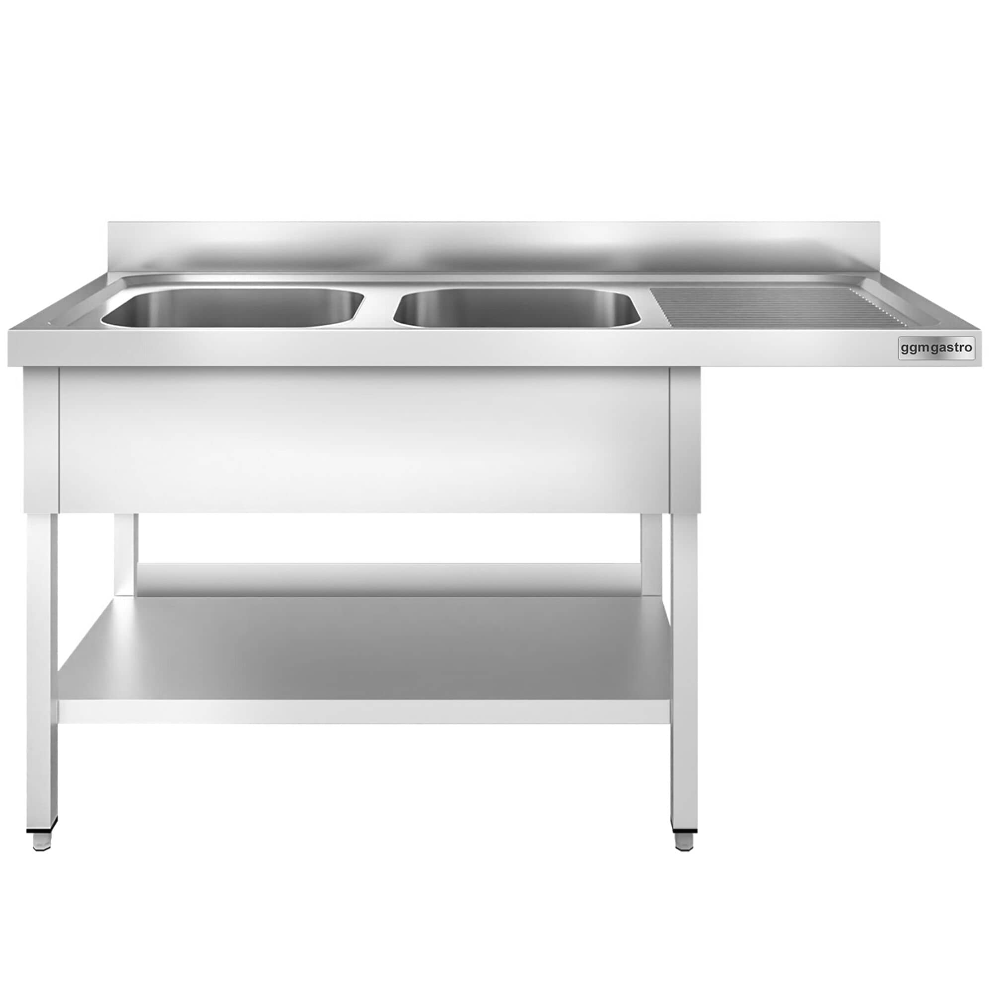 Chiuvetă pentru mașină de spălat vase PREMIUM - 1600x600 mm - cu 2 cuve stânga — 4