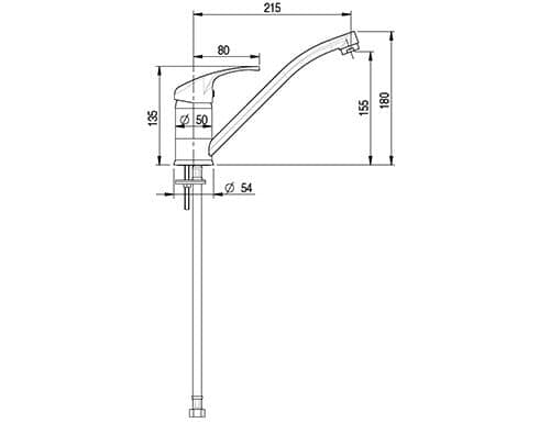 Baterie monocomandă 8000 – cu robinet pivotant și manetă unică — 4