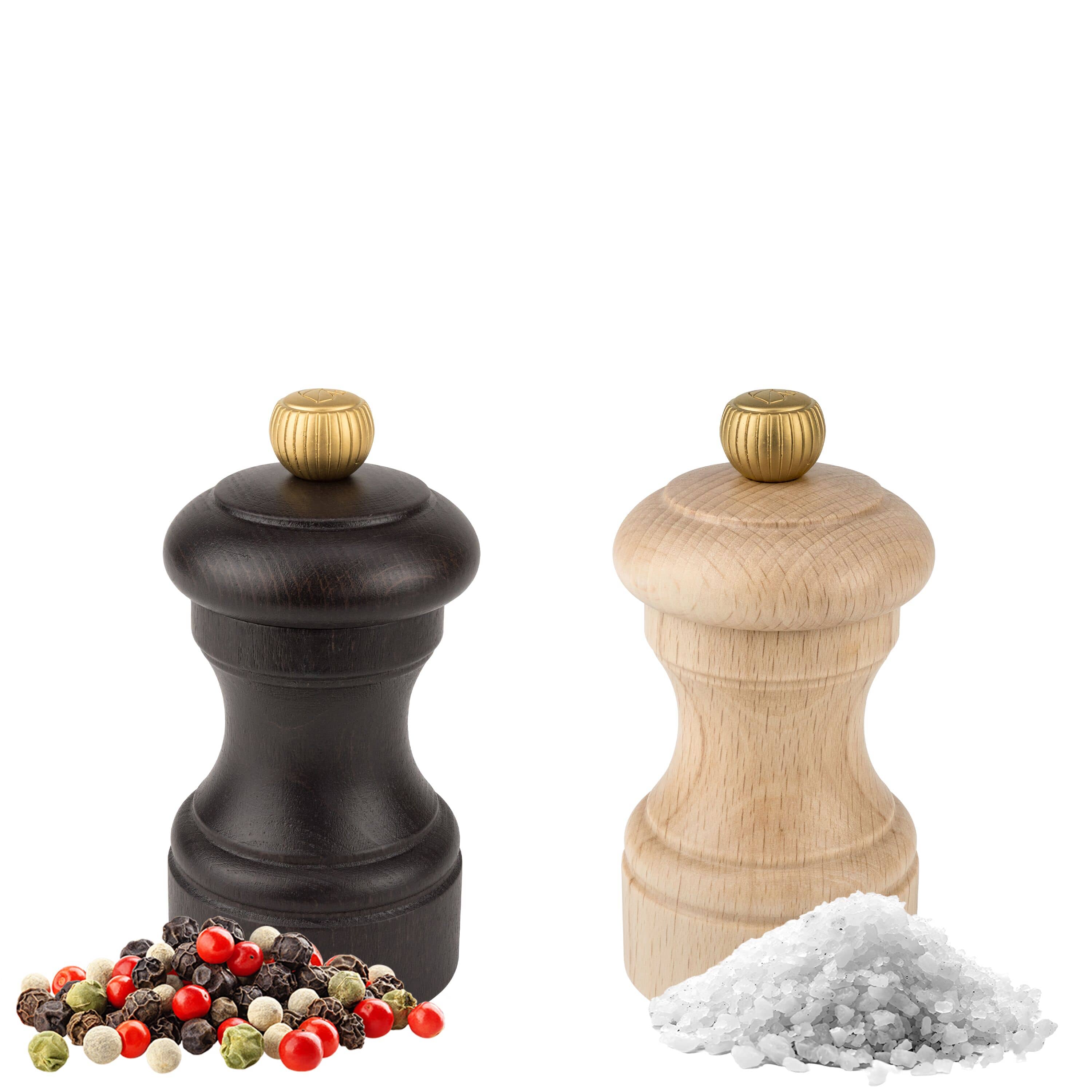 (6 bucăți) PEUGEOT | BISTRO - Râșniță pentru sare și piper - Lemn - Ciocolată și natură - Înălțime: 100 mm — 2