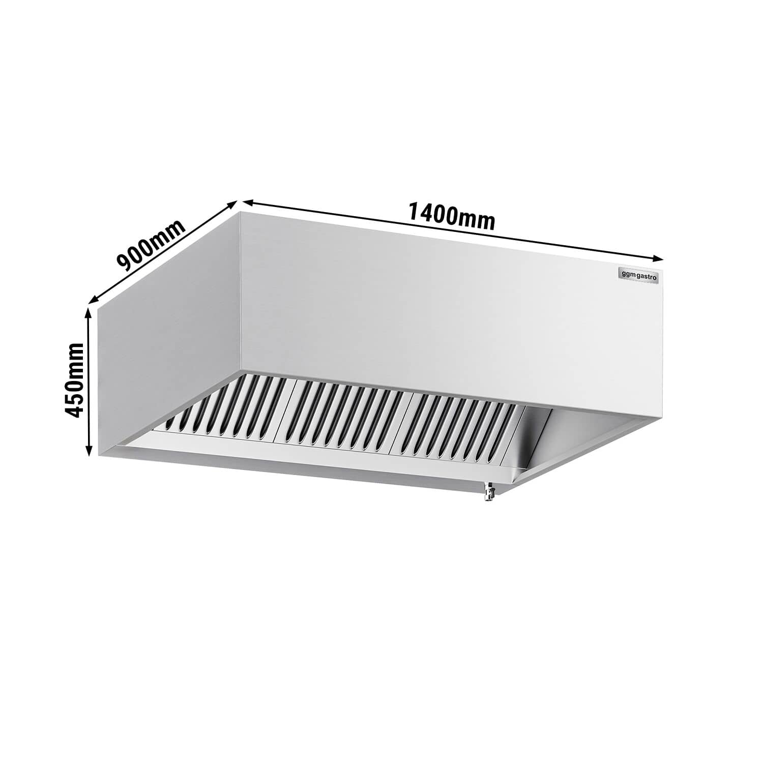 Hota cu incintă de tip inducție – 1400 mm – fără motor – cu filtru și lumină — 3