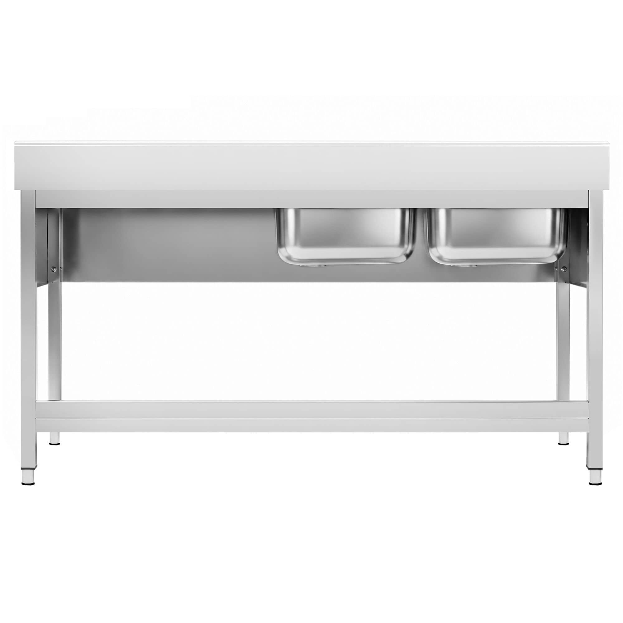 Chiuvetă profesională PREMIUM - 2000x700 mm - cu poliță inferioară - cu 2 cuvă/cuve — 6