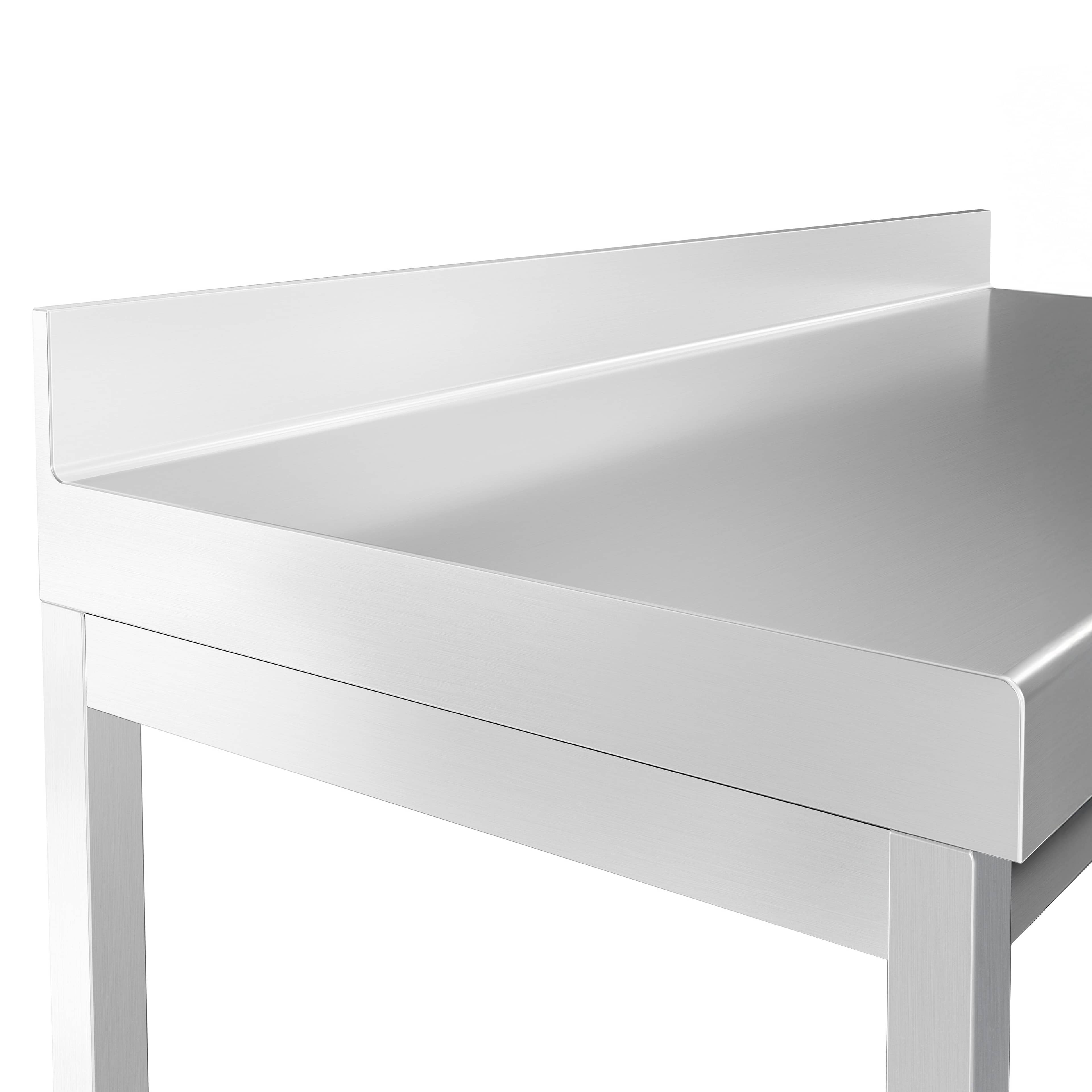 Masă de lucru inox PREMIUM cu dosar și poliță inferioară 2000x700 mm GGM Gastro, Germania — 8