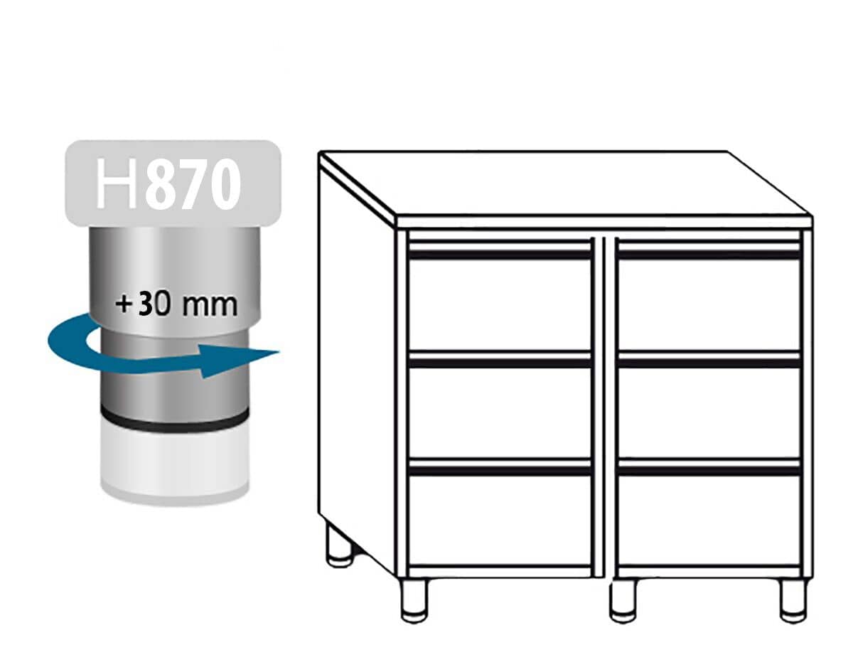 Masă tip dulap PREMIUM - oțel inoxidabil - cu 6 sertare - 1000x700 mm — 6