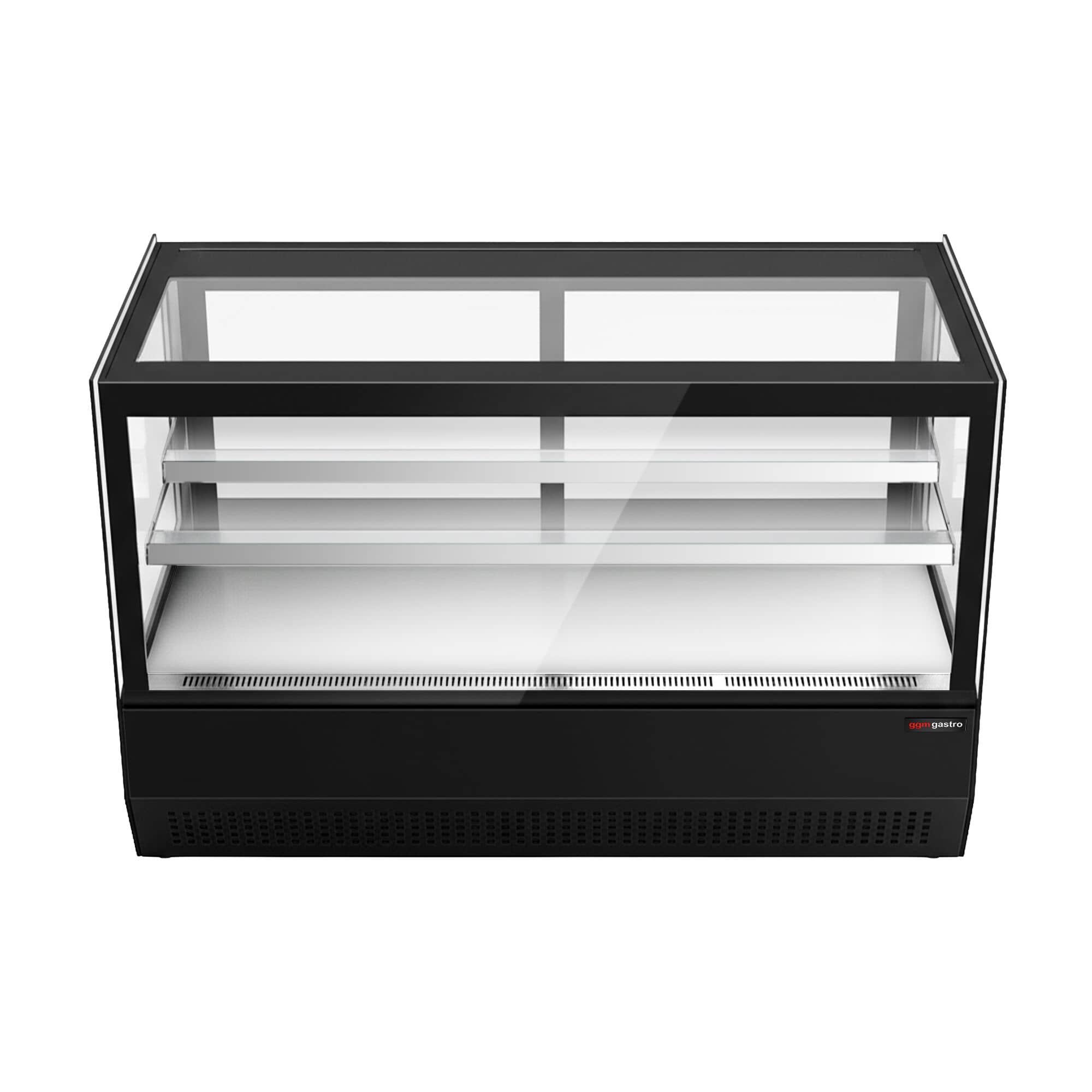 Vitrină frigorifică de masă – 120 litri – 700 mm – cu 2 rafturi din sticlă – dreptunghiulară – negru — 8