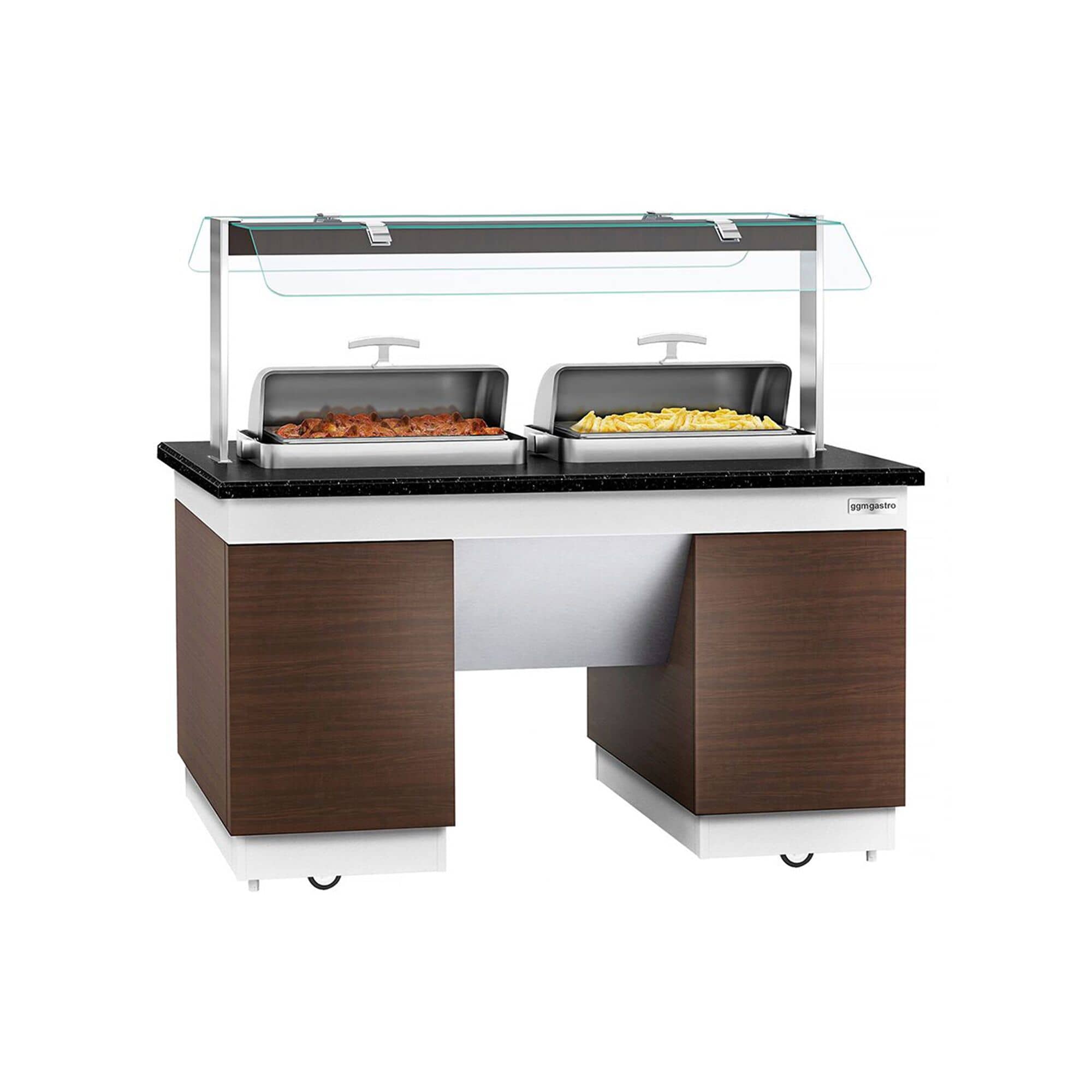 Linie de autoservire cald DUBLIN - 1,6 x 0,8 m - cu 2 feluri de mâncare — 2