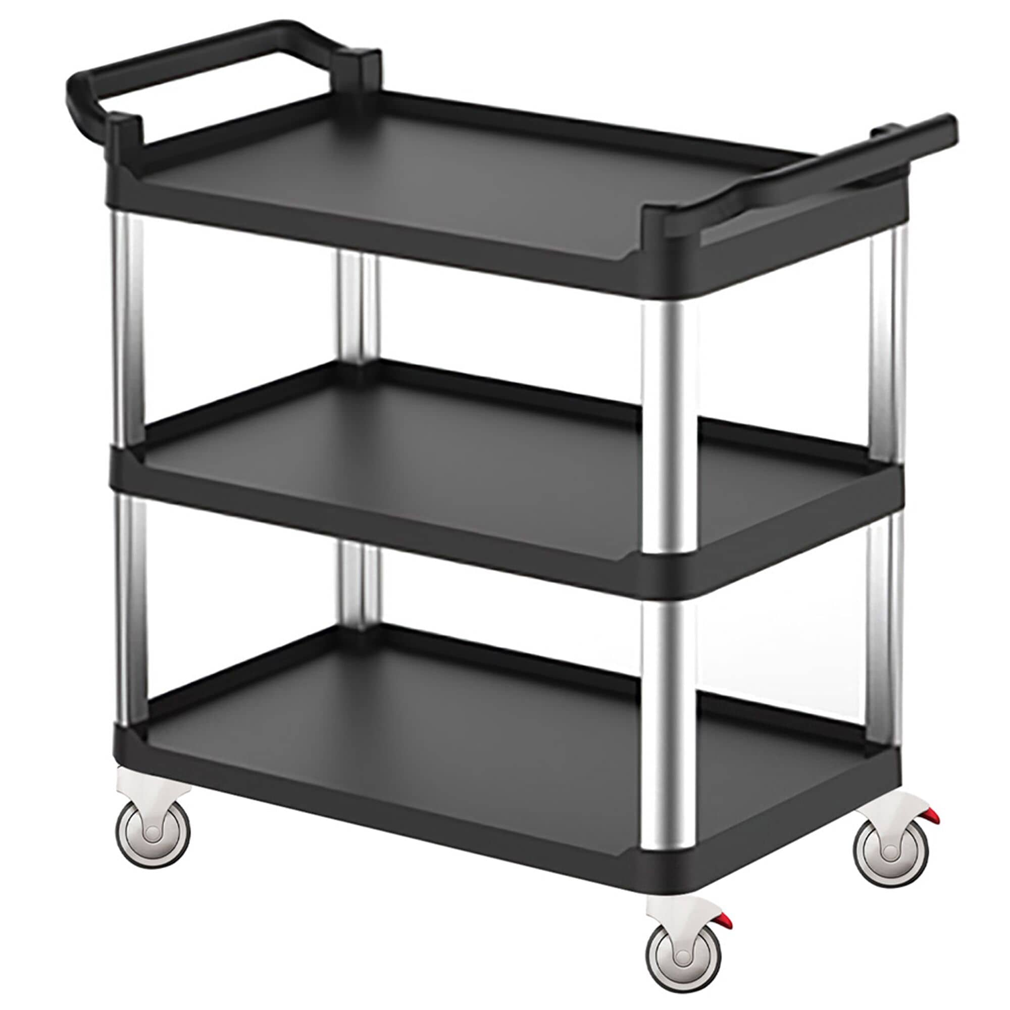 Cărucior de servire din plastic – 800 x 500 mm – cu 3 rafturi — 4