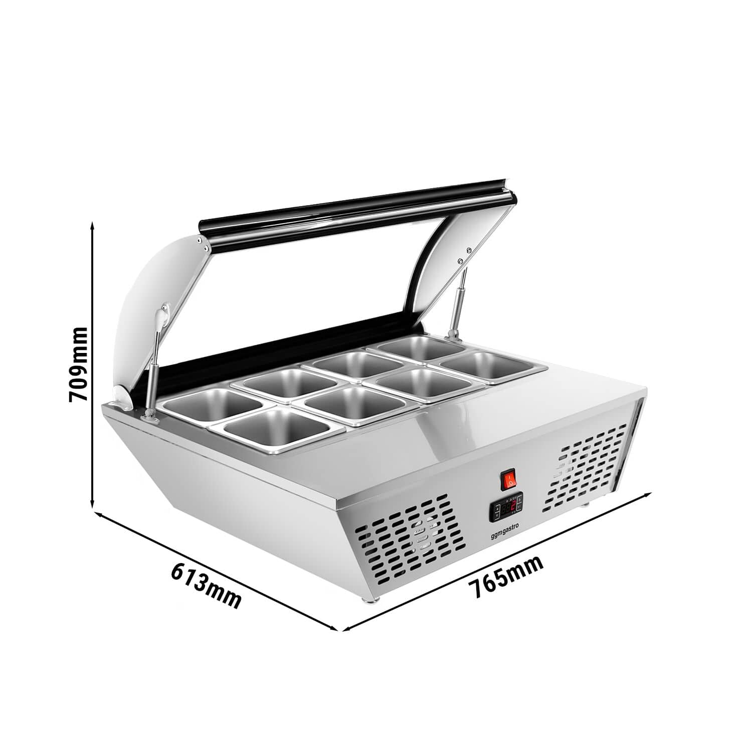 Vitrină frigorifică de masă / vitrină de suprapunere – 67 litri – 760 mm – pentru 8 tăvi GN 1/6 sau 4 tăvi GN 1/3 — 3
