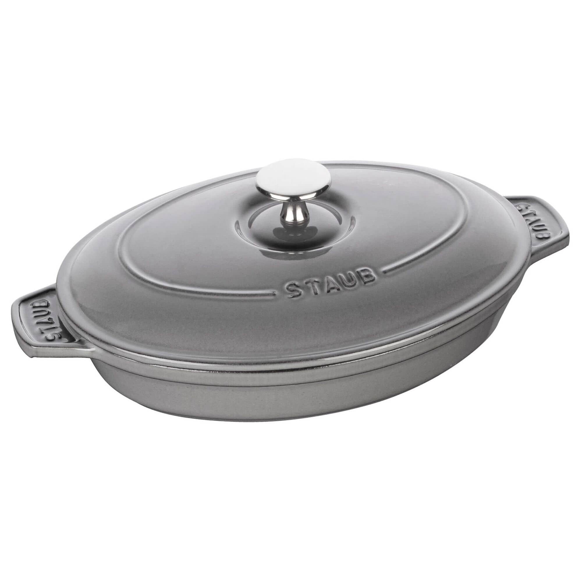 STAUB | SPECIALITIES - Farfurie pentru cuptor cu capac - ovală - 230mm - fontă - gri grafit — 2