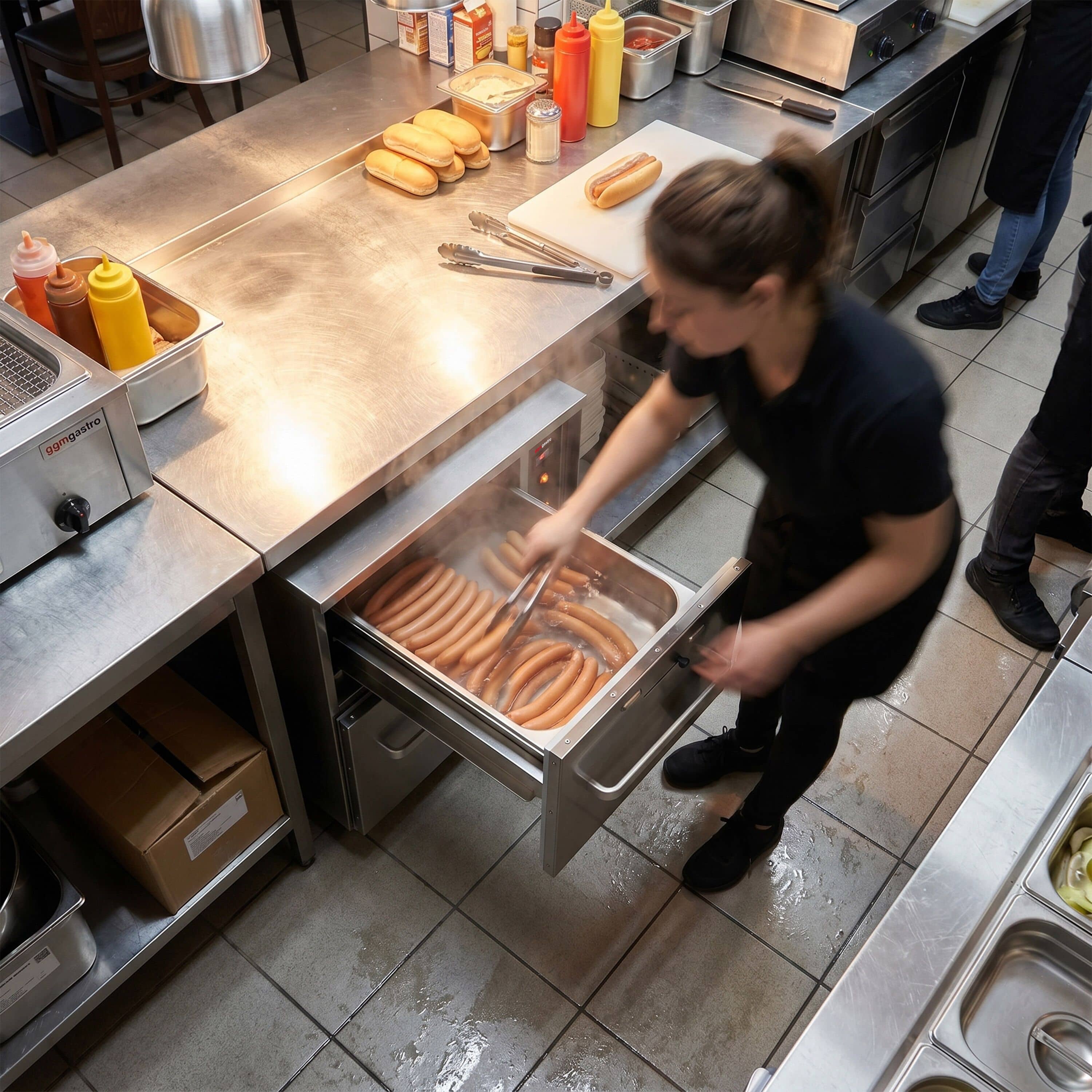 Dulap de menținere a căldurii pentru preparate alimentare – cu 2 sertare – reglare separată a temperaturii — 12